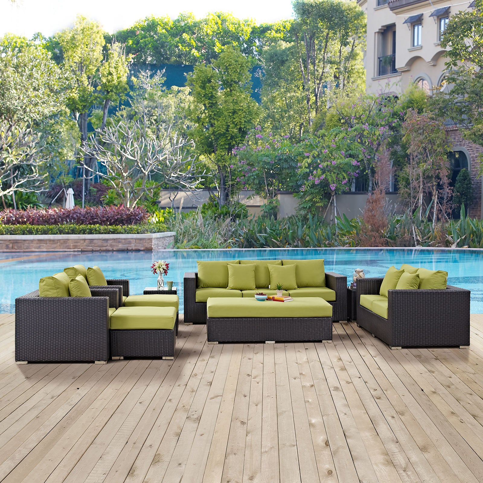 Convene 9 Piece Outdoor Patio Sofa Set - East Shore Modern Home Furnishings