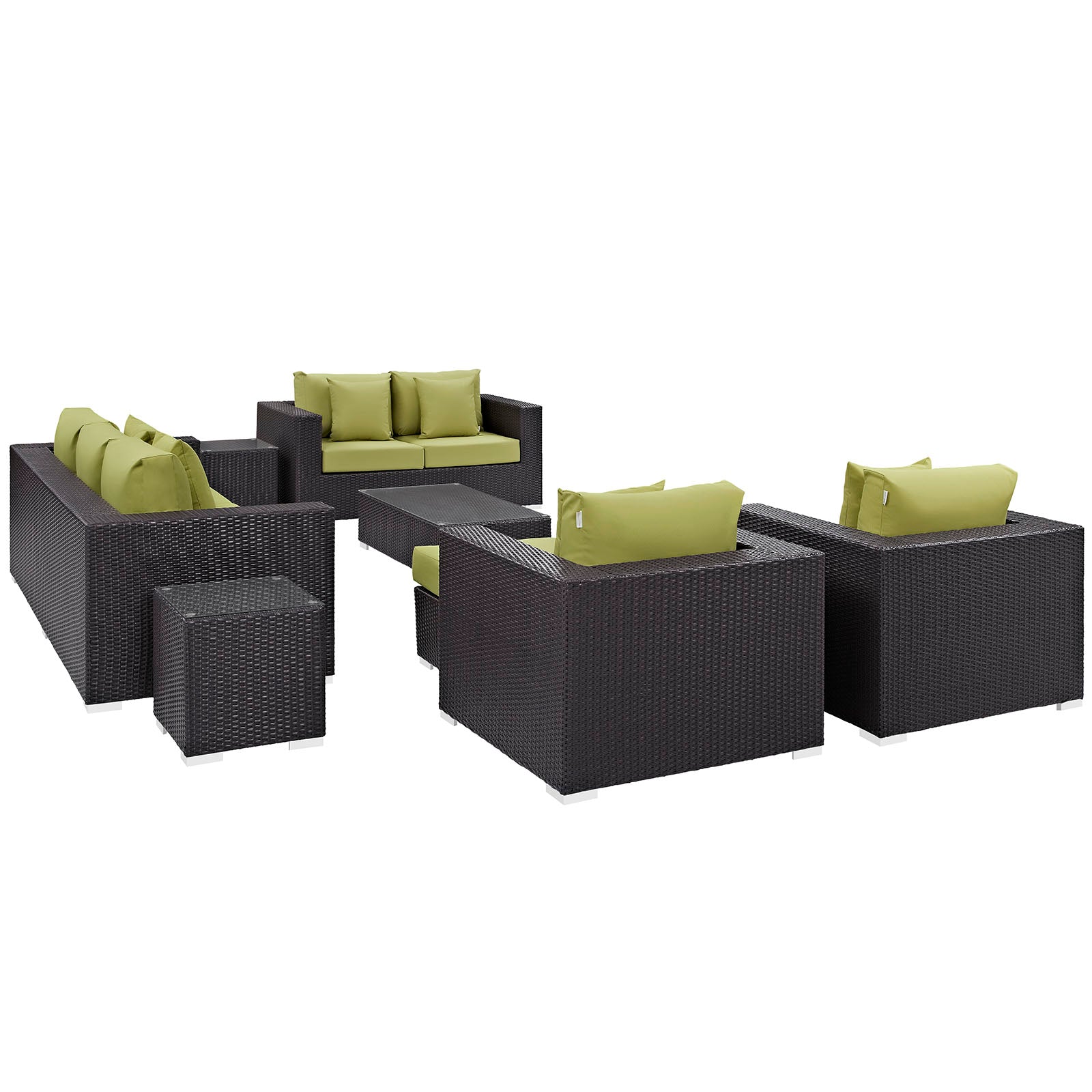 Convene 9 Piece Outdoor Patio Sofa Set - East Shore Modern Home Furnishings