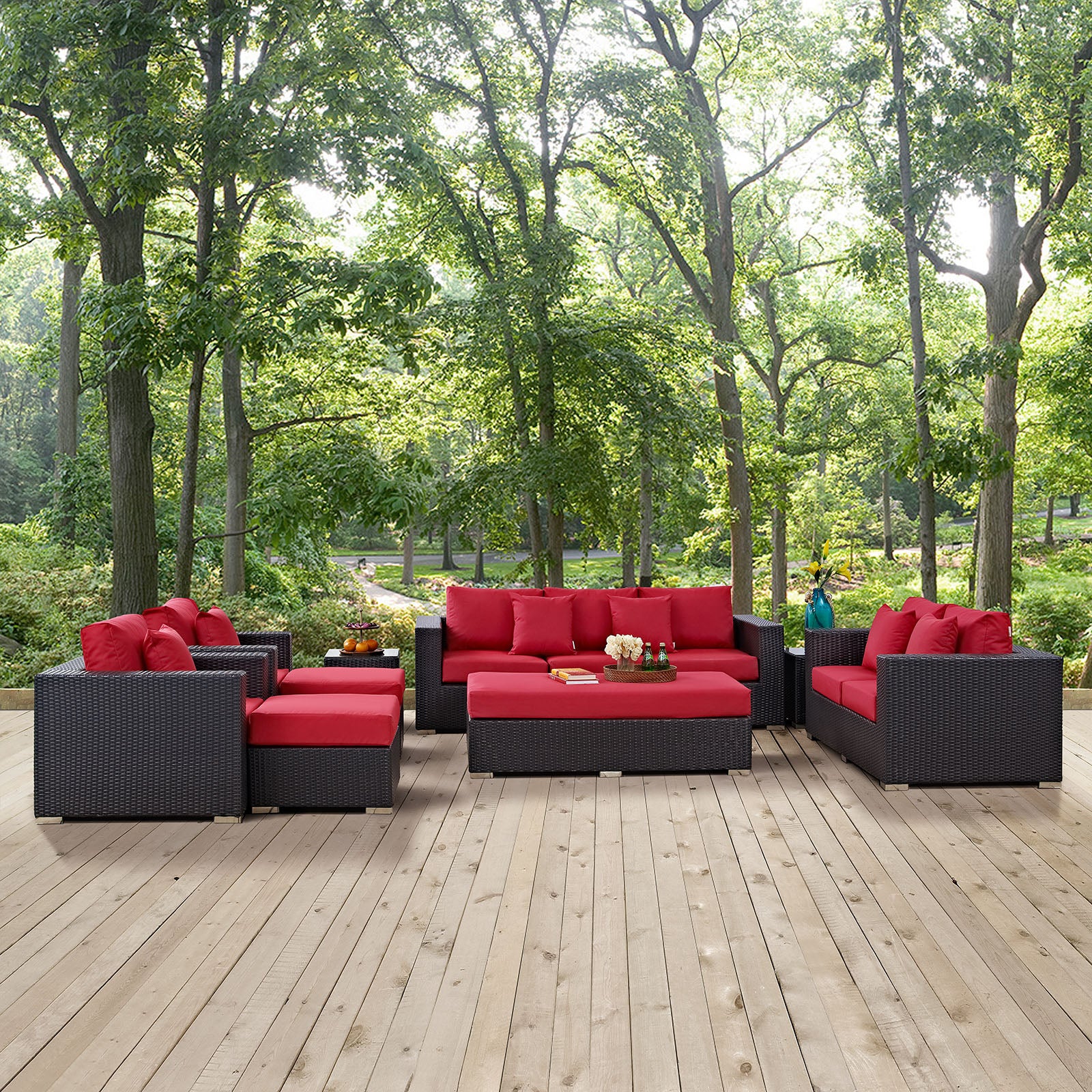 Convene 9 Piece Outdoor Patio Sofa Set - East Shore Modern Home Furnishings