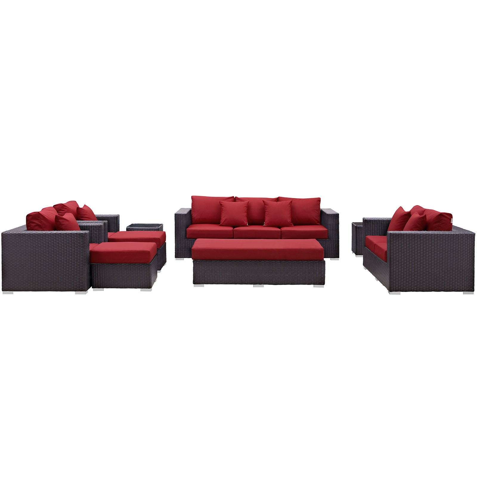 Convene 9 Piece Outdoor Patio Sofa Set - East Shore Modern Home Furnishings