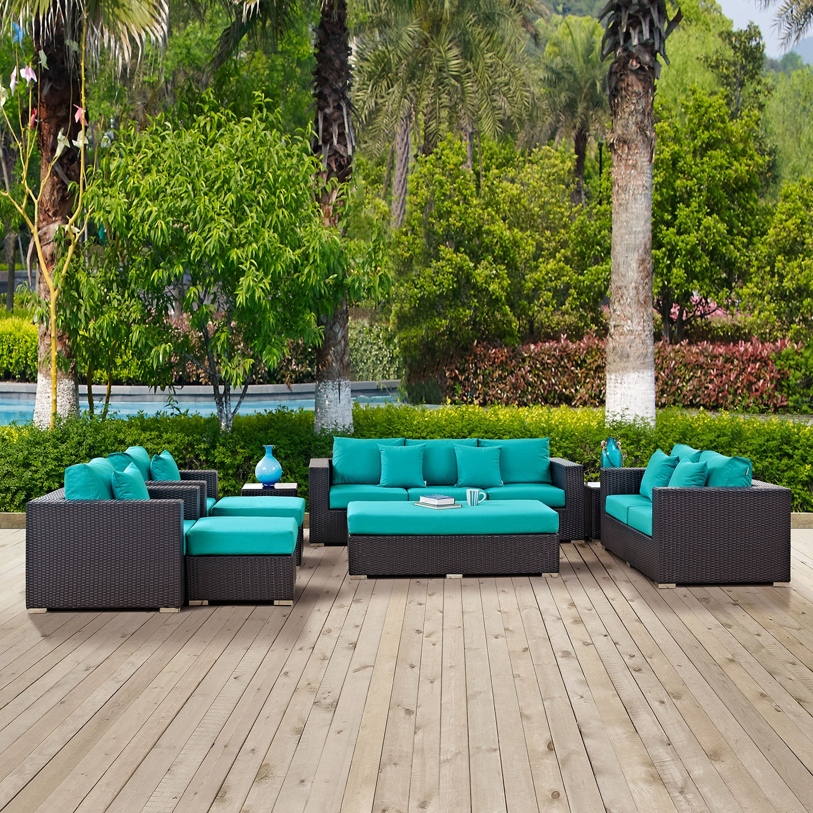 Convene 9 Piece Outdoor Patio Sofa Set - East Shore Modern Home Furnishings