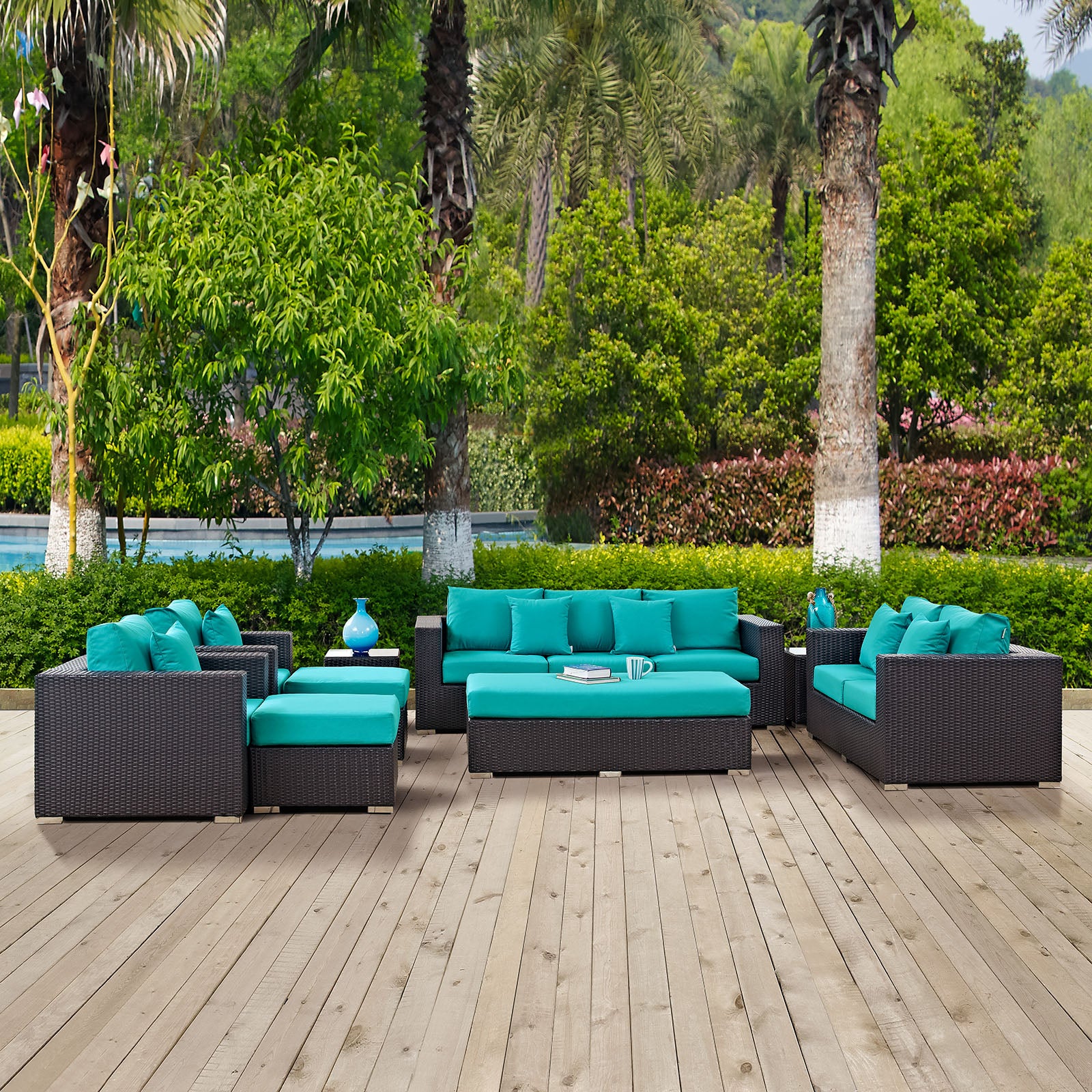 Convene 9 Piece Outdoor Patio Sofa Set