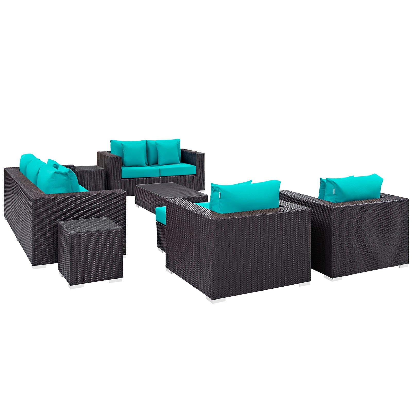 Convene 9 Piece Outdoor Patio Sofa Set - East Shore Modern Home Furnishings