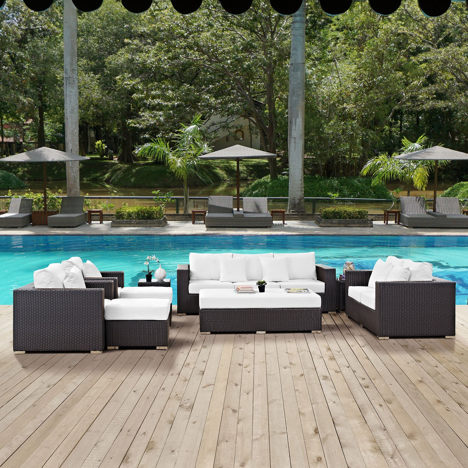 Convene 9 Piece Outdoor Patio Sofa Set