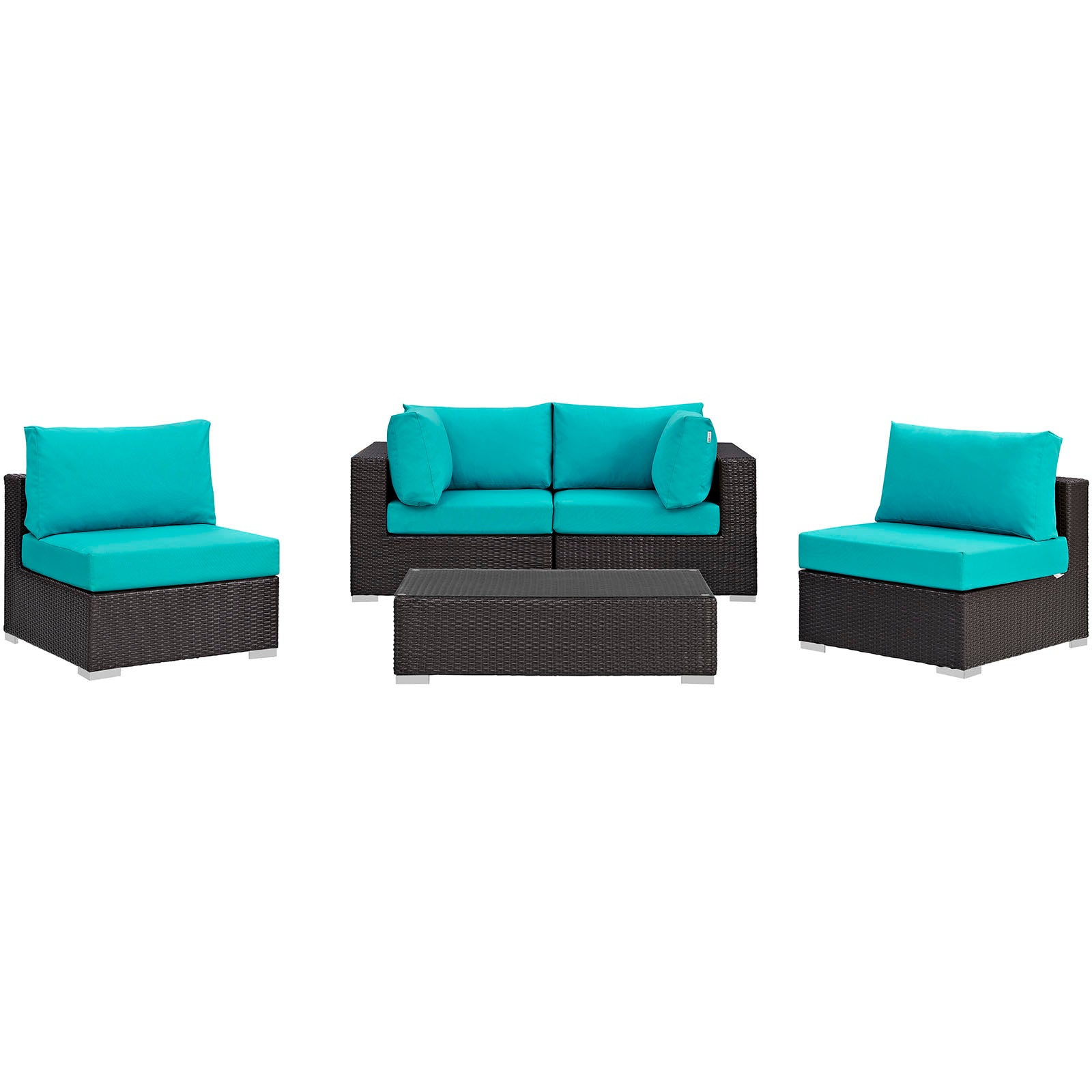 Convene 5 Piece Outdoor Patio Sectional Set