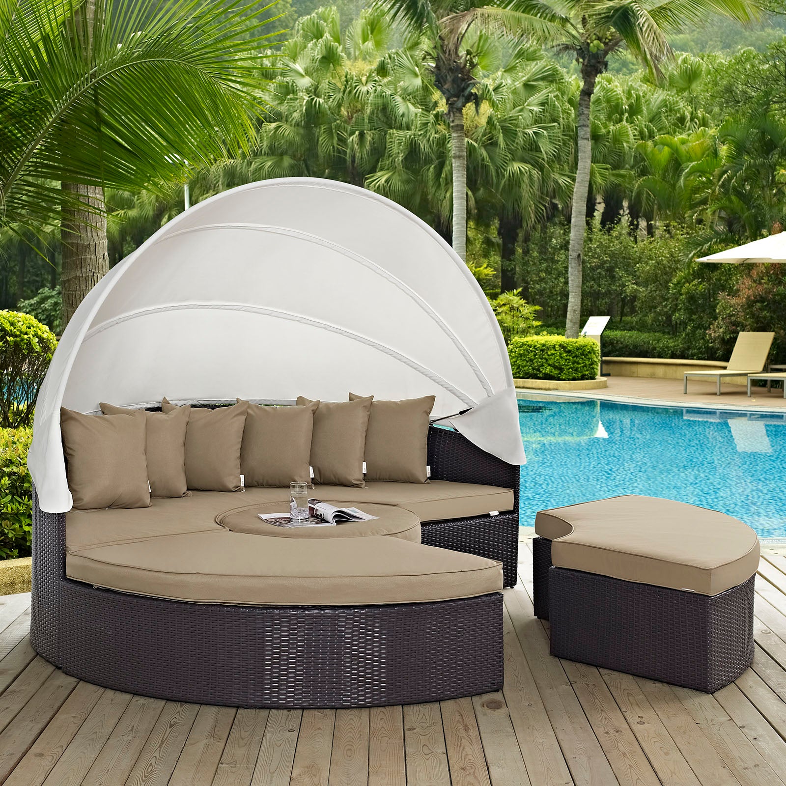 Convene Canopy Outdoor Patio Daybed - East Shore Modern Home Furnishings