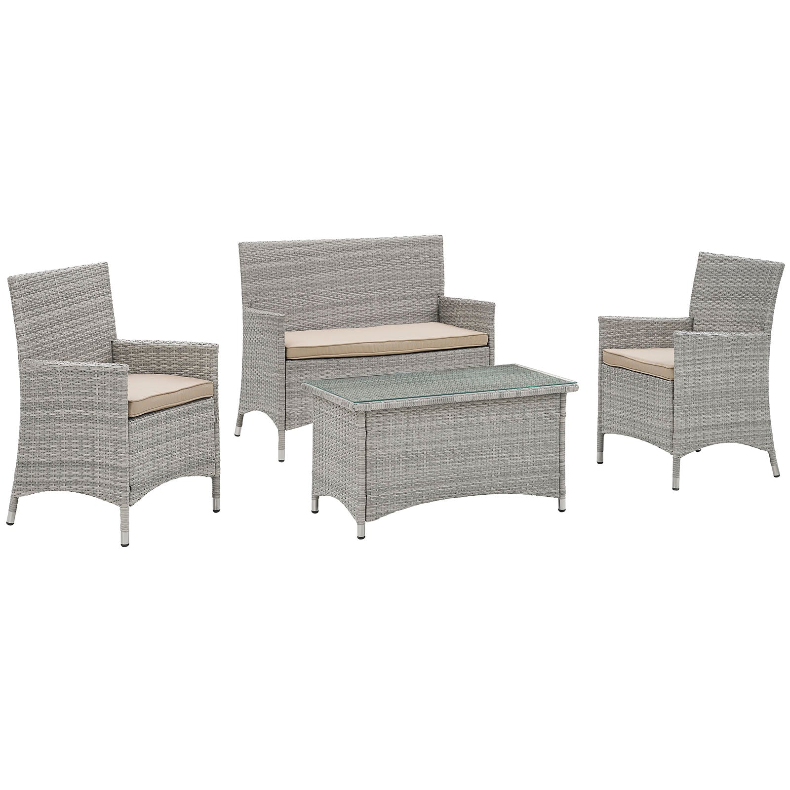 Bridge 4 Piece Outdoor Patio Patio Conversation Set - East Shore Modern Home Furnishings