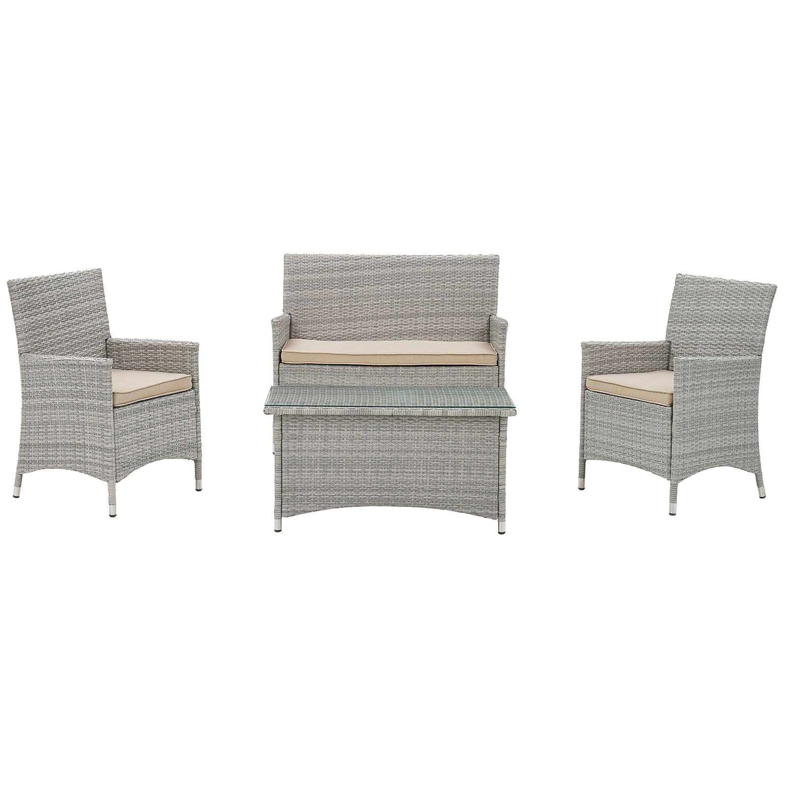 Bridge 4 Piece Outdoor Patio Patio Conversation Set - East Shore Modern Home Furnishings