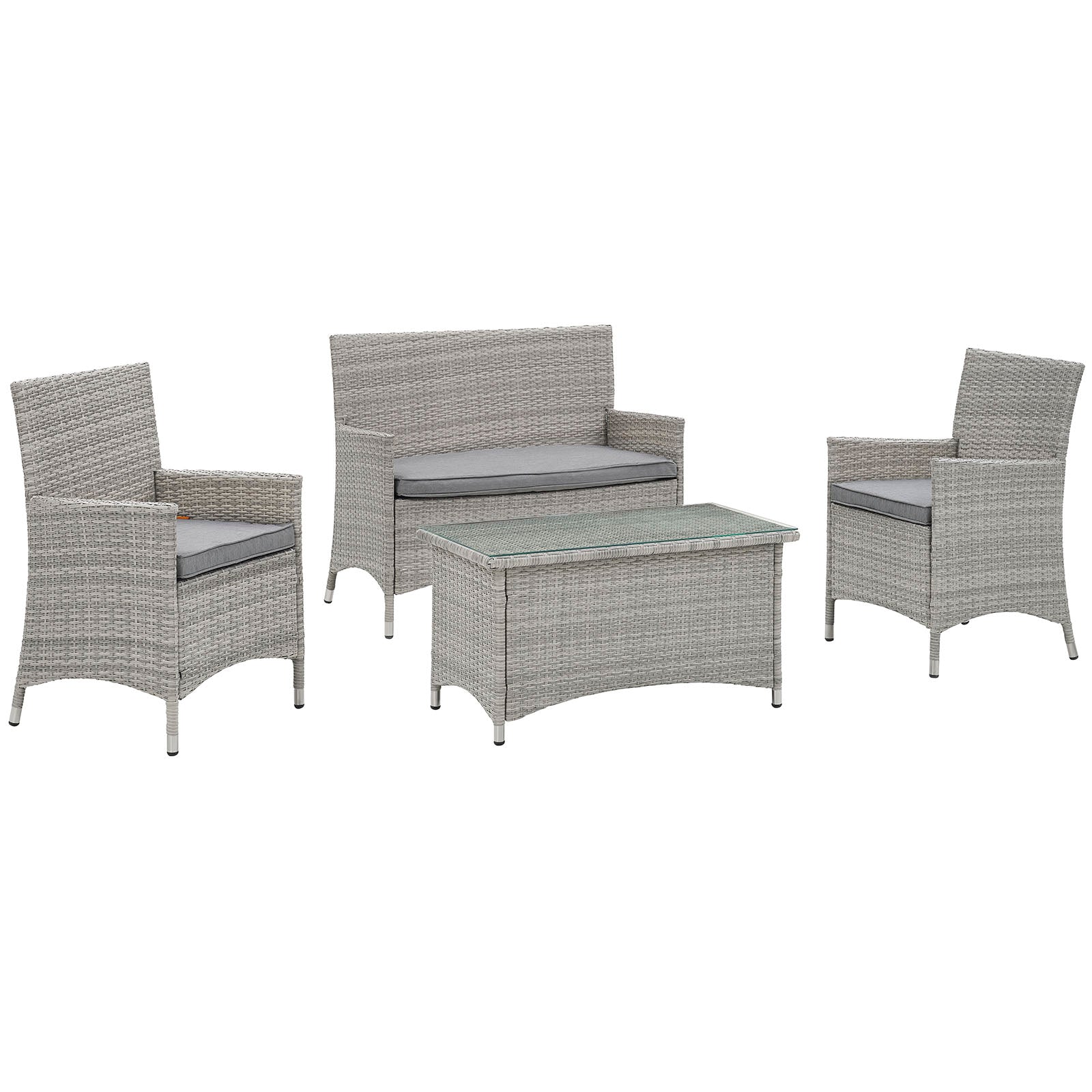 Bridge 4 Piece Outdoor Patio Patio Conversation Set - East Shore Modern Home Furnishings