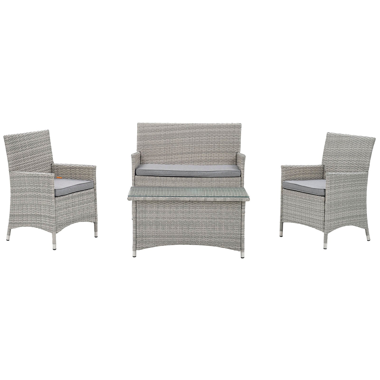 Bridge 4 Piece Outdoor Patio Patio Conversation Set - East Shore Modern Home Furnishings