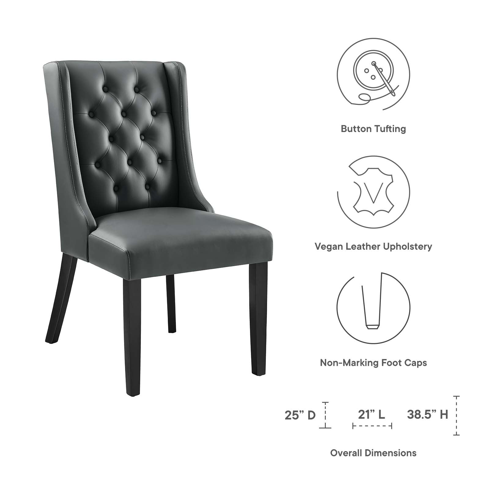 Baronet Button Tufted Vegan Leather Dining Chair - East Shore Modern Home Furnishings