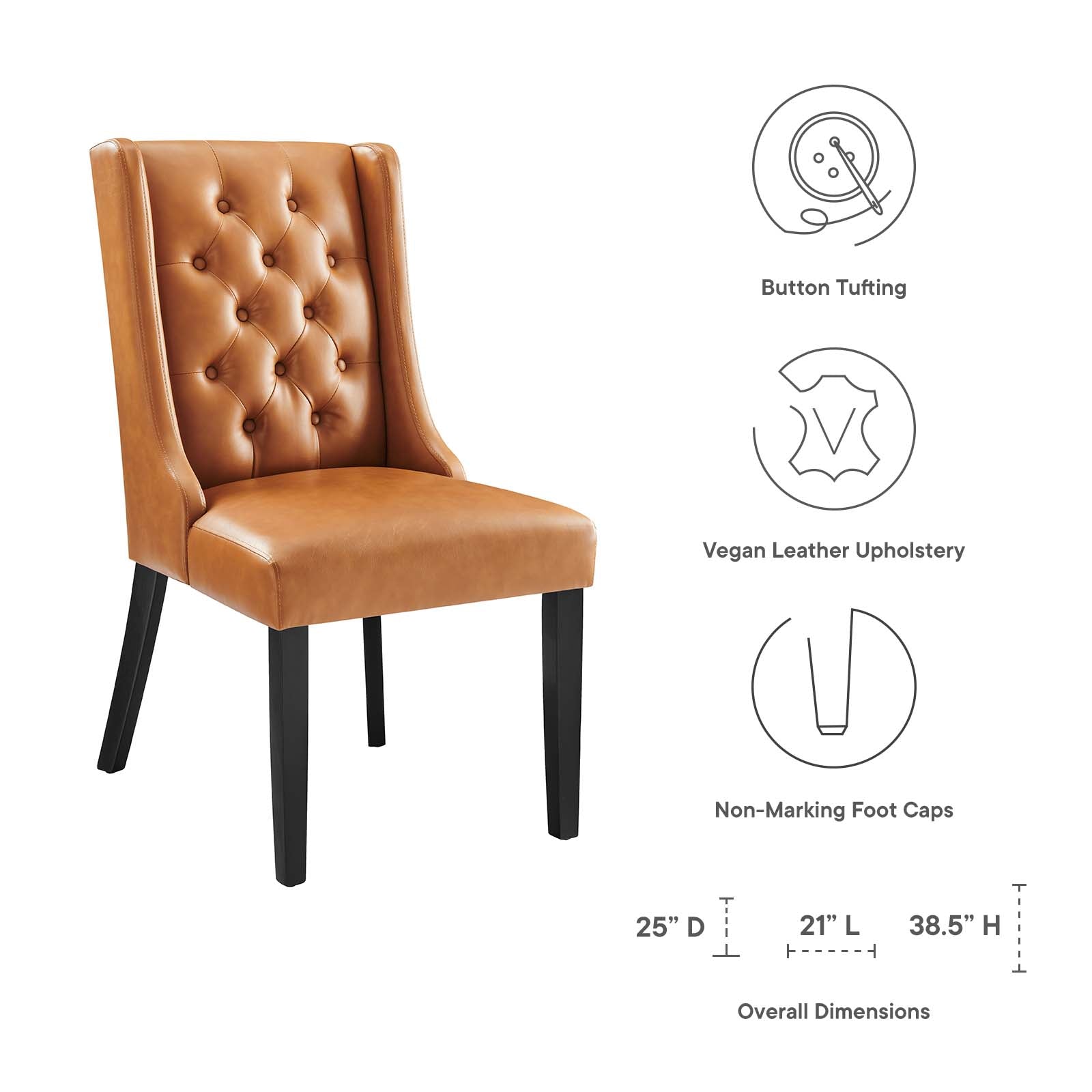 Baronet Button Tufted Vegan Leather Dining Chair - East Shore Modern Home Furnishings