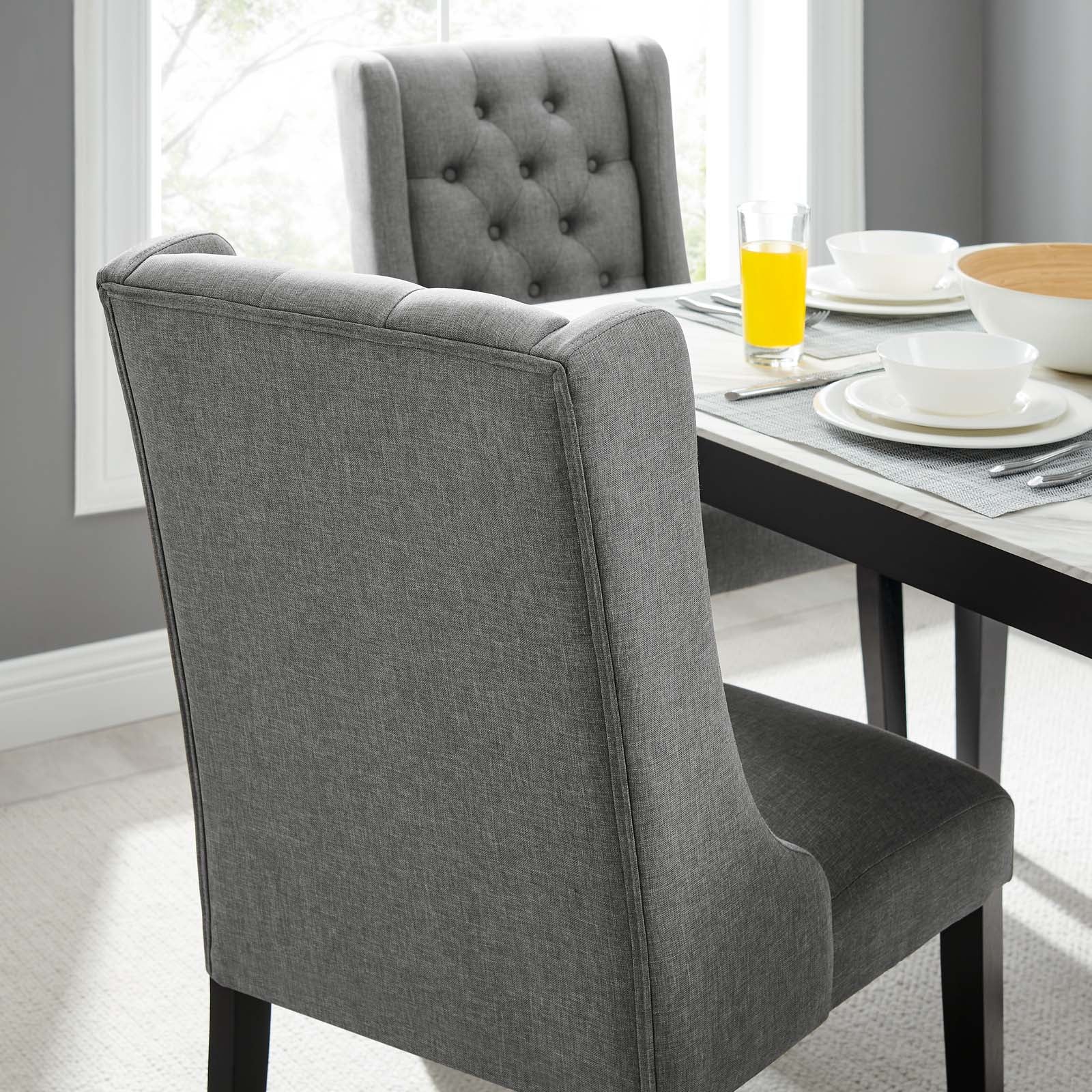 Baronet Button Tufted Fabric Dining Chair