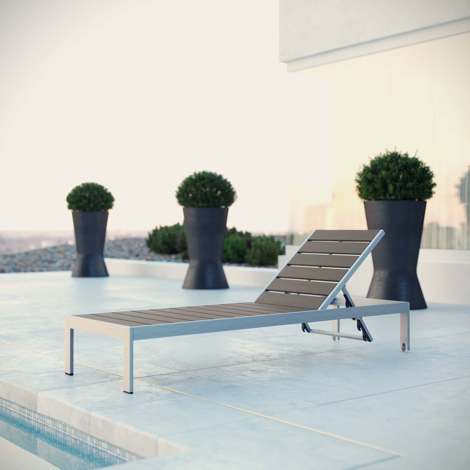 Shore Outdoor Patio Aluminum Chaise - East Shore Modern Home Furnishings