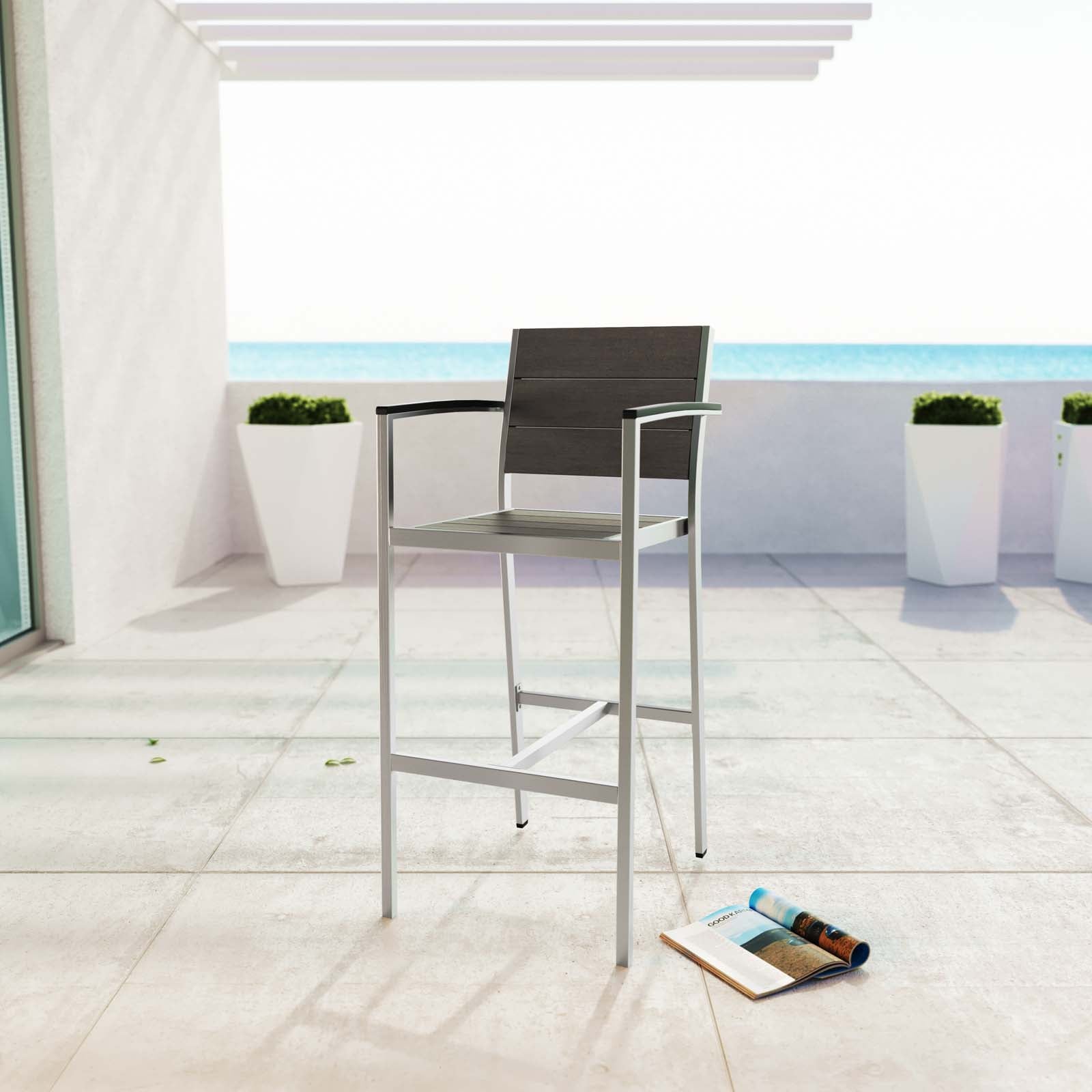 Shore Outdoor Patio Aluminum Bar Stool - East Shore Modern Home Furnishings