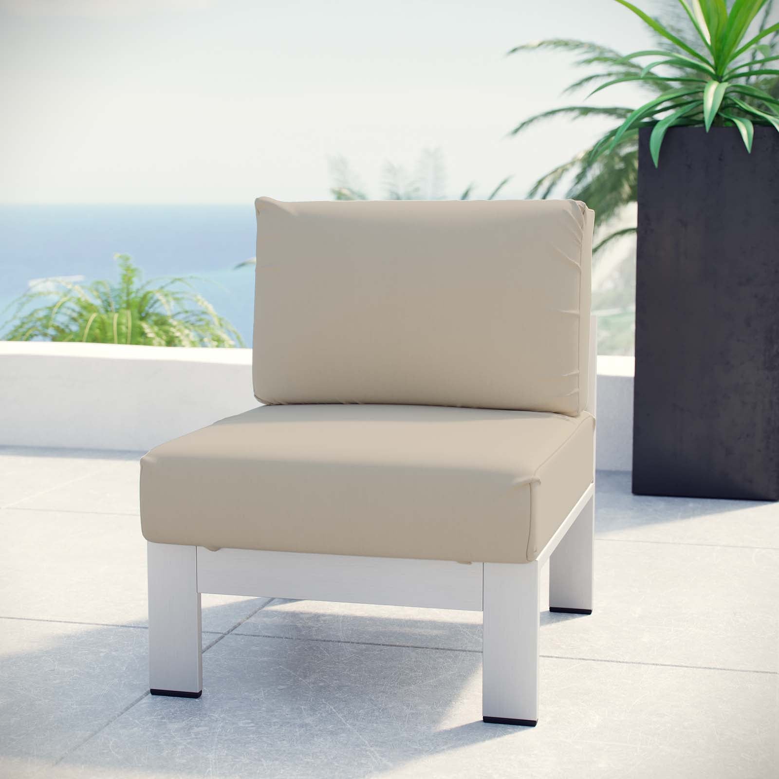 Shore Armless Outdoor Patio Aluminum Chair - East Shore Modern Home Furnishings