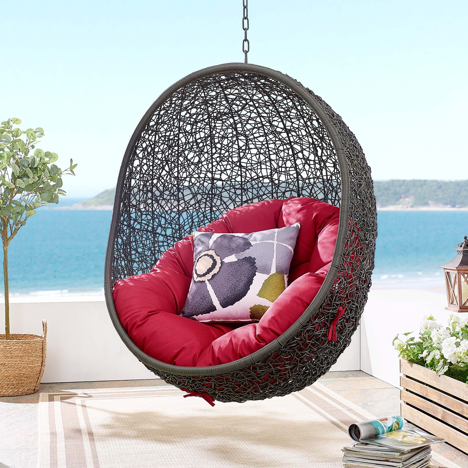 Hide Outdoor Patio Swing Chair With Stand - East Shore Modern Home Furnishings