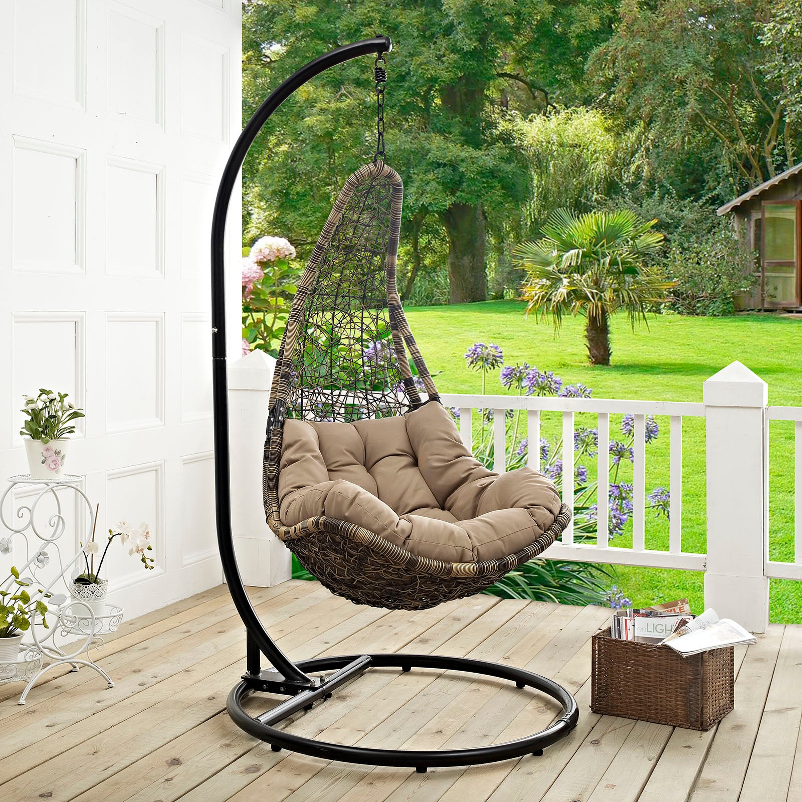 Abate Outdoor Patio Swing Chair With Stand - East Shore Modern Home Furnishings