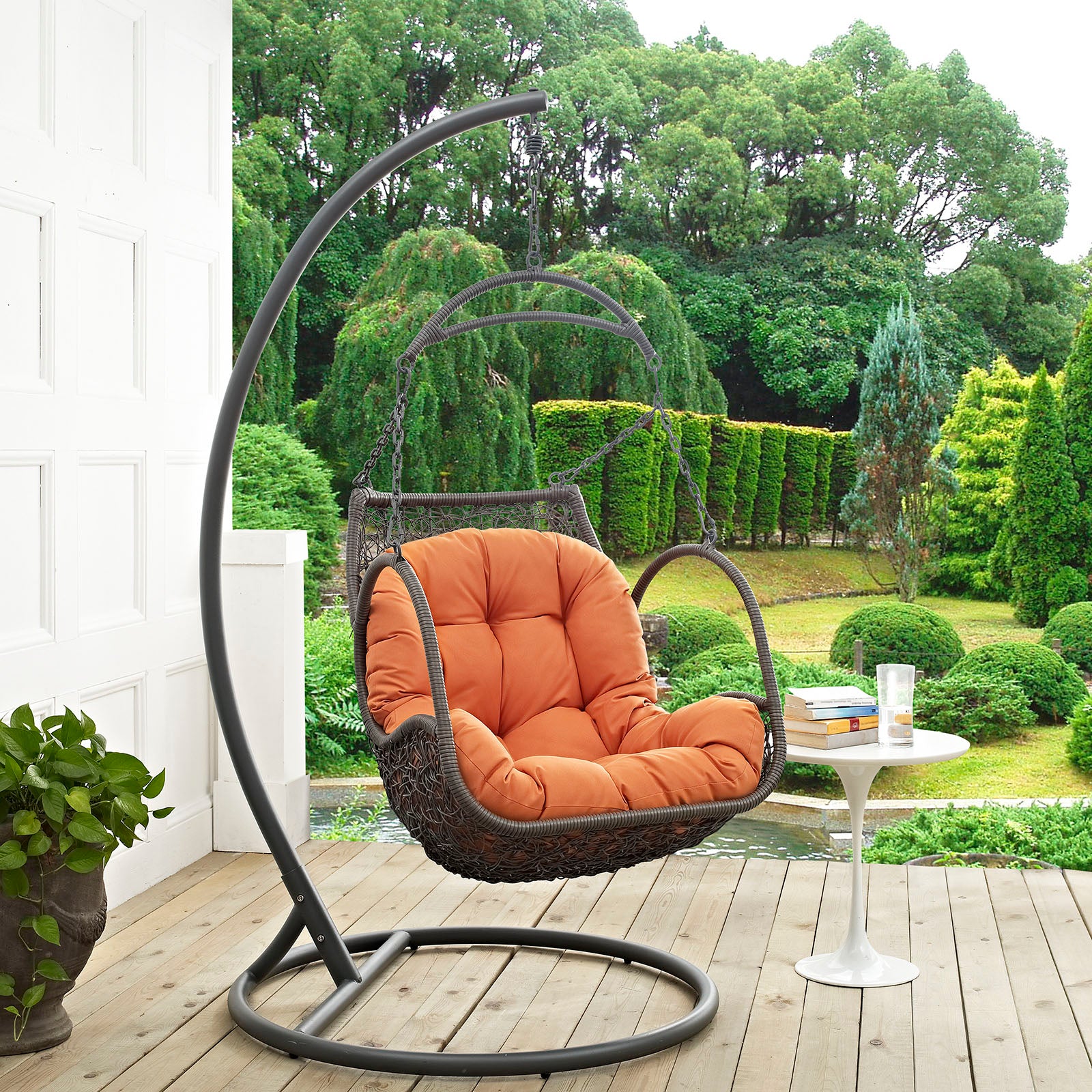 Arbor Outdoor Patio Wood Swing Chair - East Shore Modern Home Furnishings