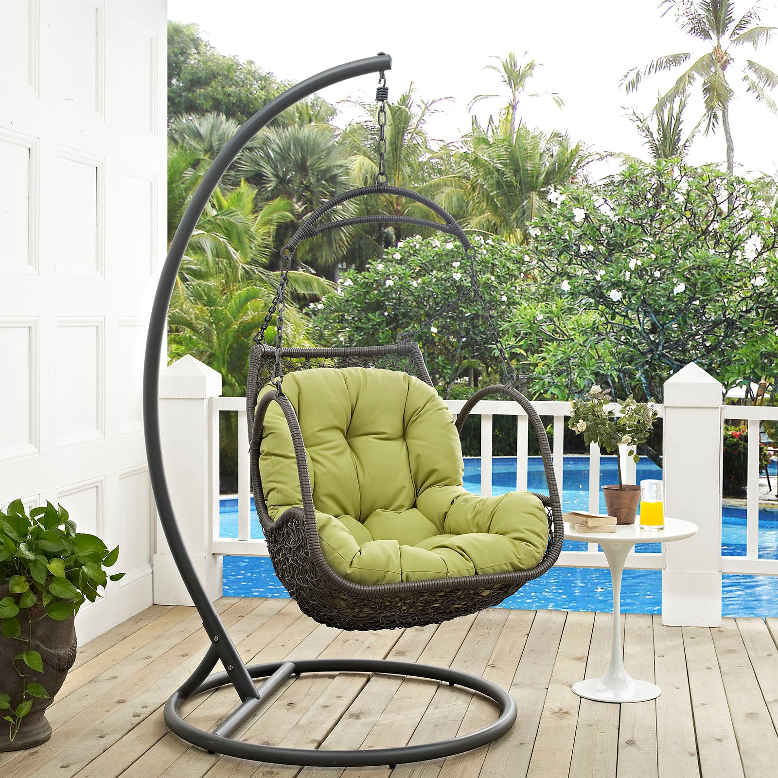 Arbor Outdoor Patio Wood Swing Chair - East Shore Modern Home Furnishings