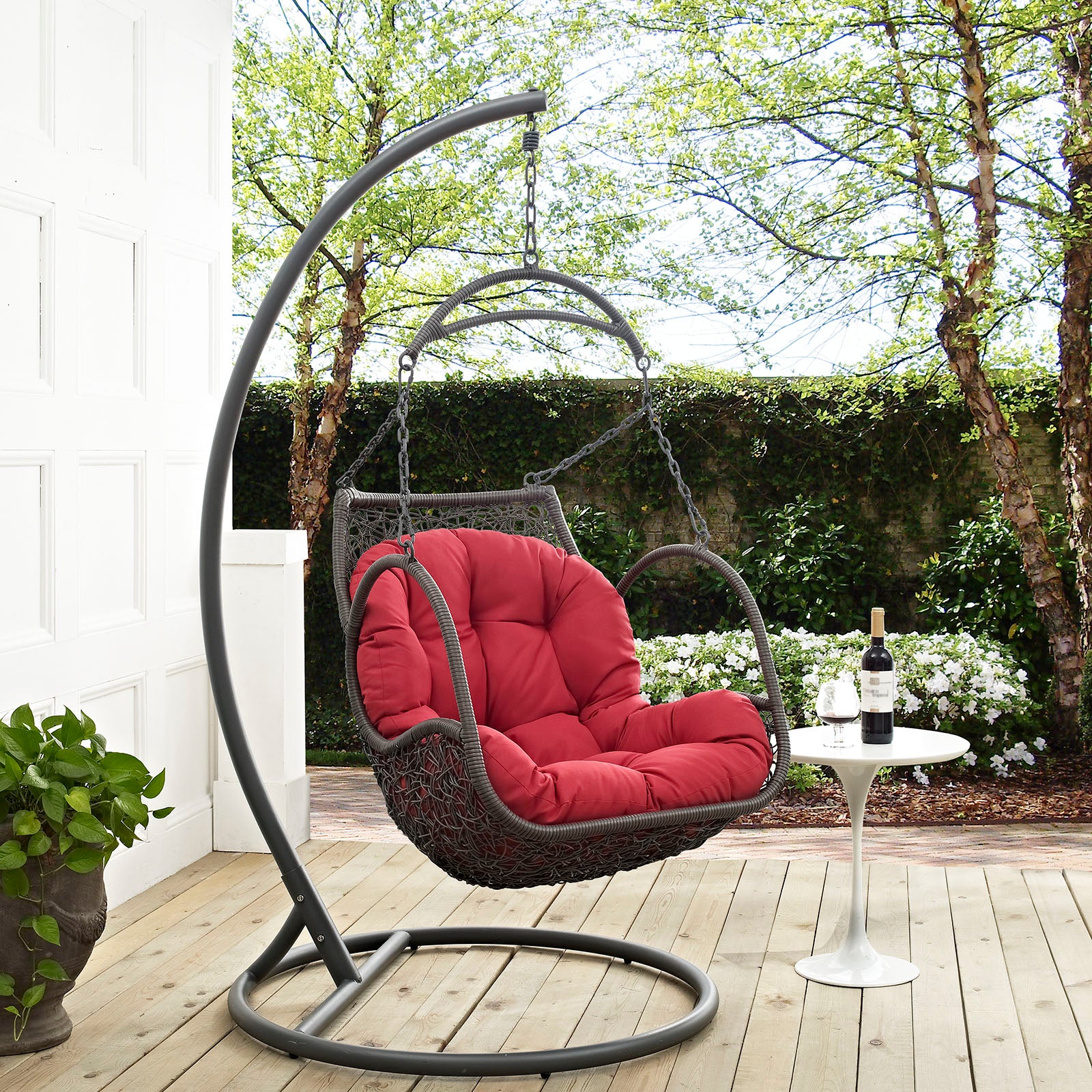 Arbor Outdoor Patio Wood Swing Chair - East Shore Modern Home Furnishings