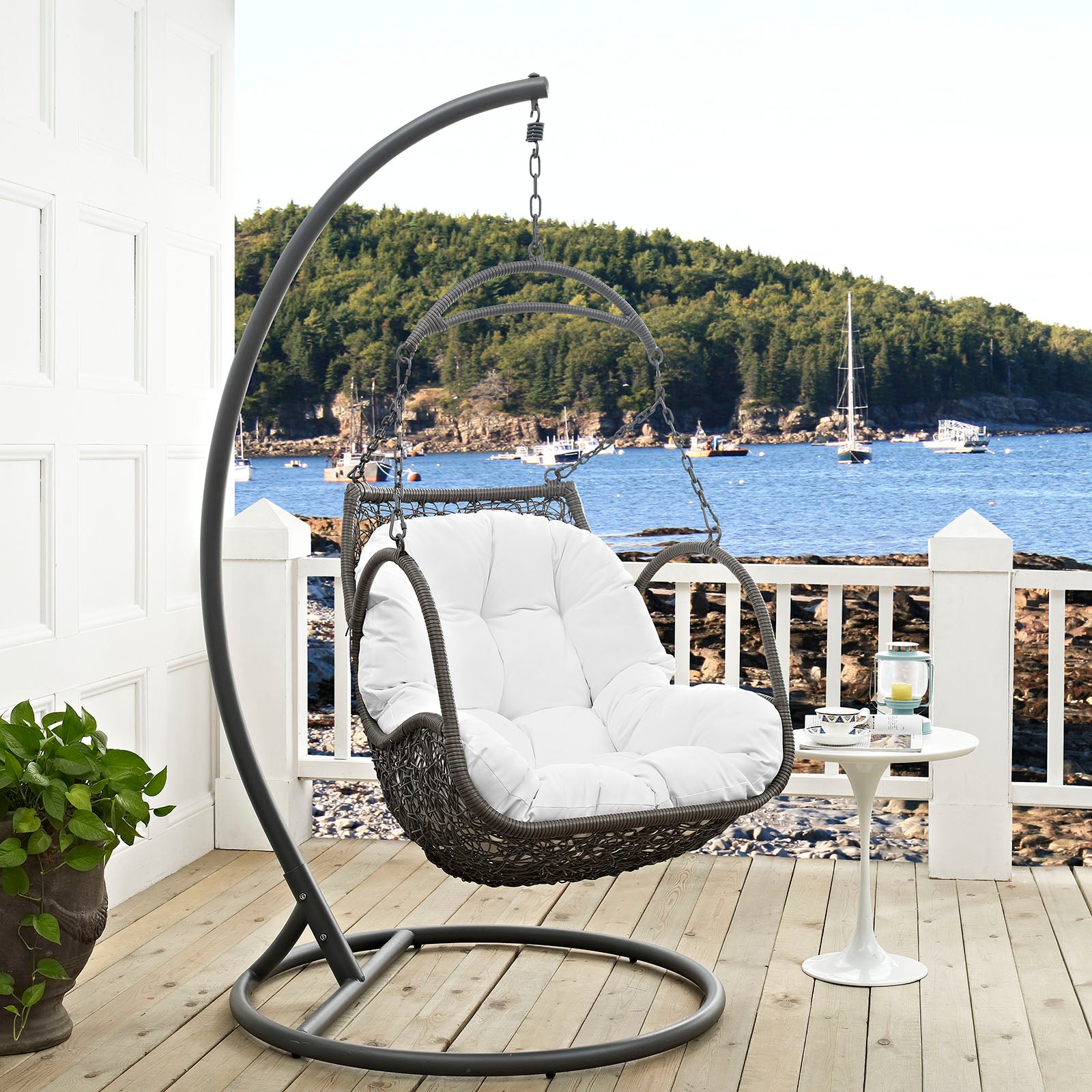 Arbor Outdoor Patio Wood Swing Chair - East Shore Modern Home Furnishings