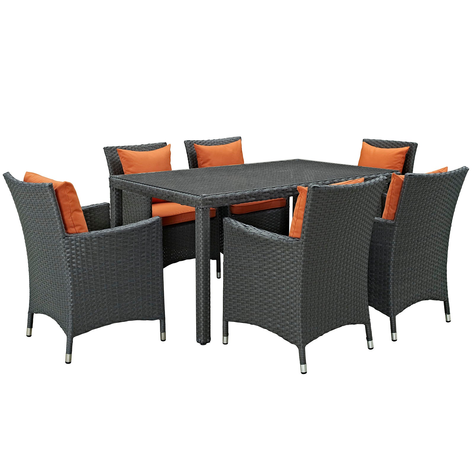 Sojourn 7 Piece Outdoor Patio Sunbrella® Dining Set - East Shore Modern Home Furnishings