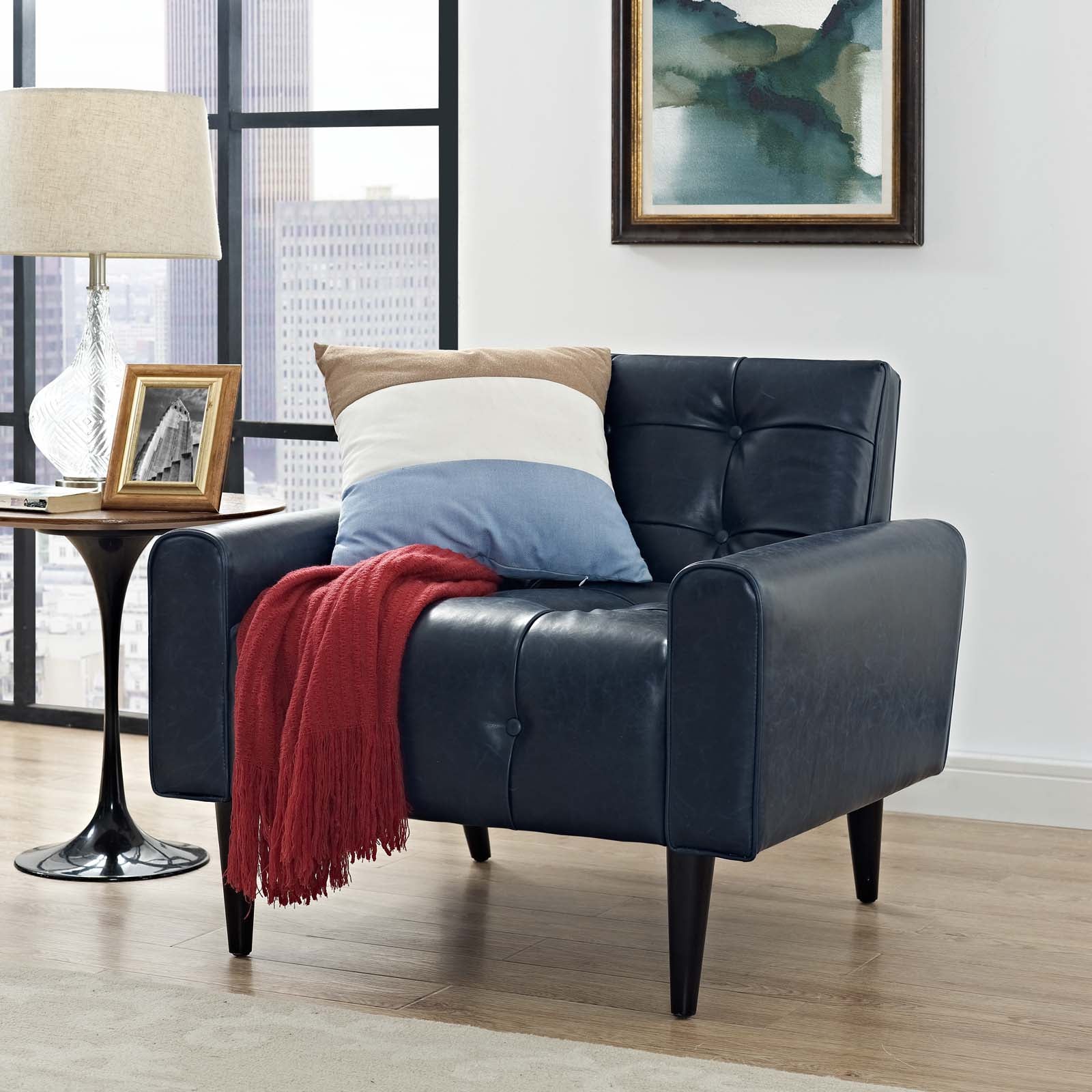 Delve Upholstered Vinyl Accent Chair