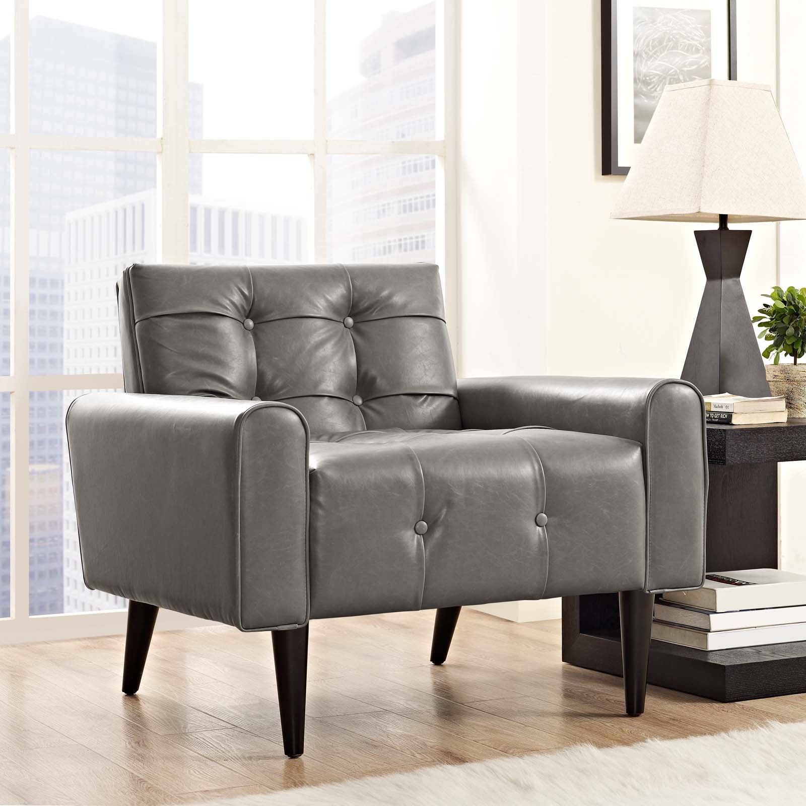 Delve Upholstered Vinyl Accent Chair