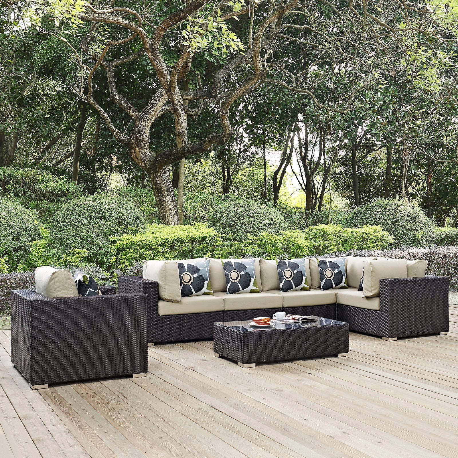 Convene 7 Piece Outdoor Patio Sectional Set - East Shore Modern Home Furnishings