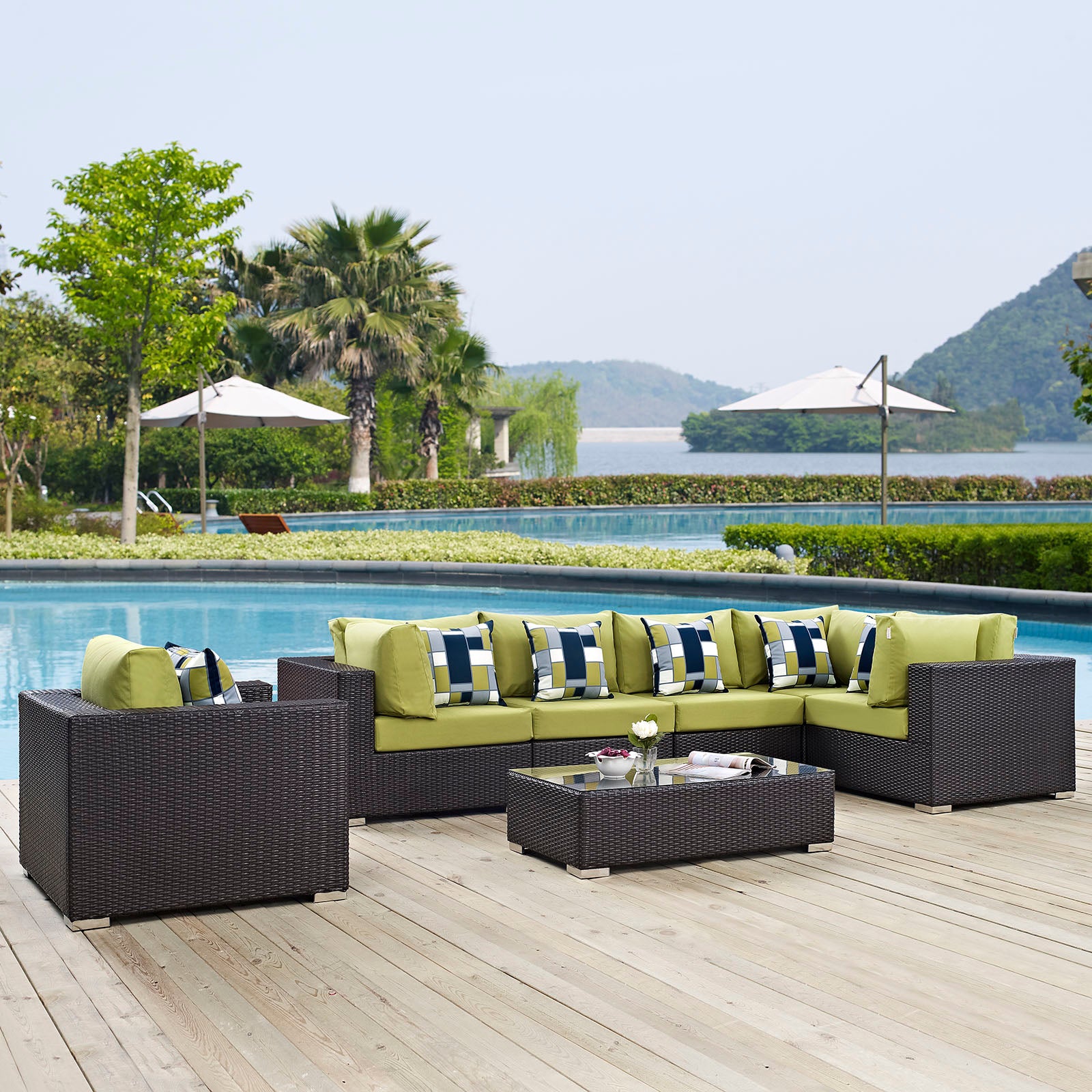 Convene 7 Piece Outdoor Patio Sectional Set
