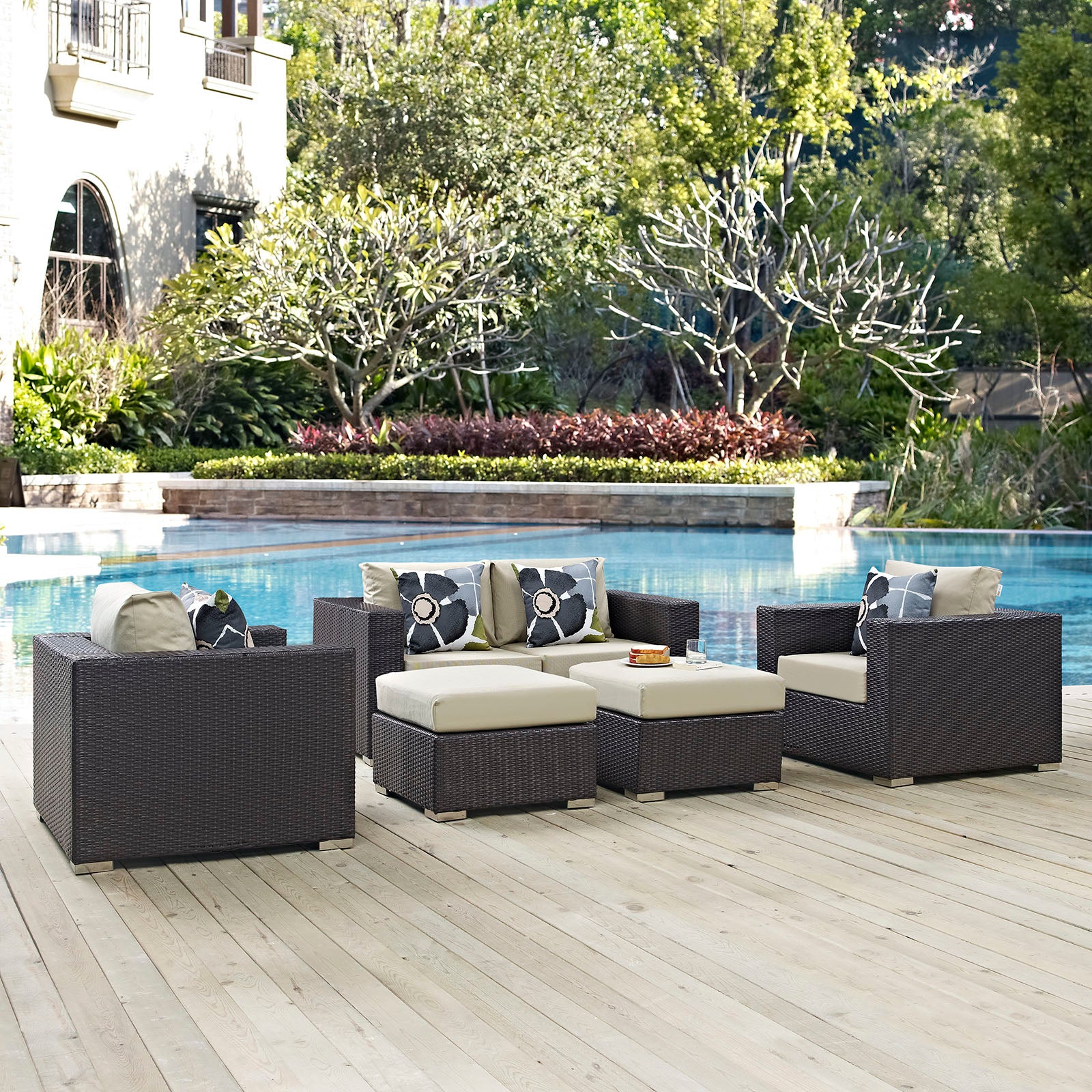 Convene 5 Piece Outdoor Patio Sofa Set - East Shore Modern Home Furnishings
