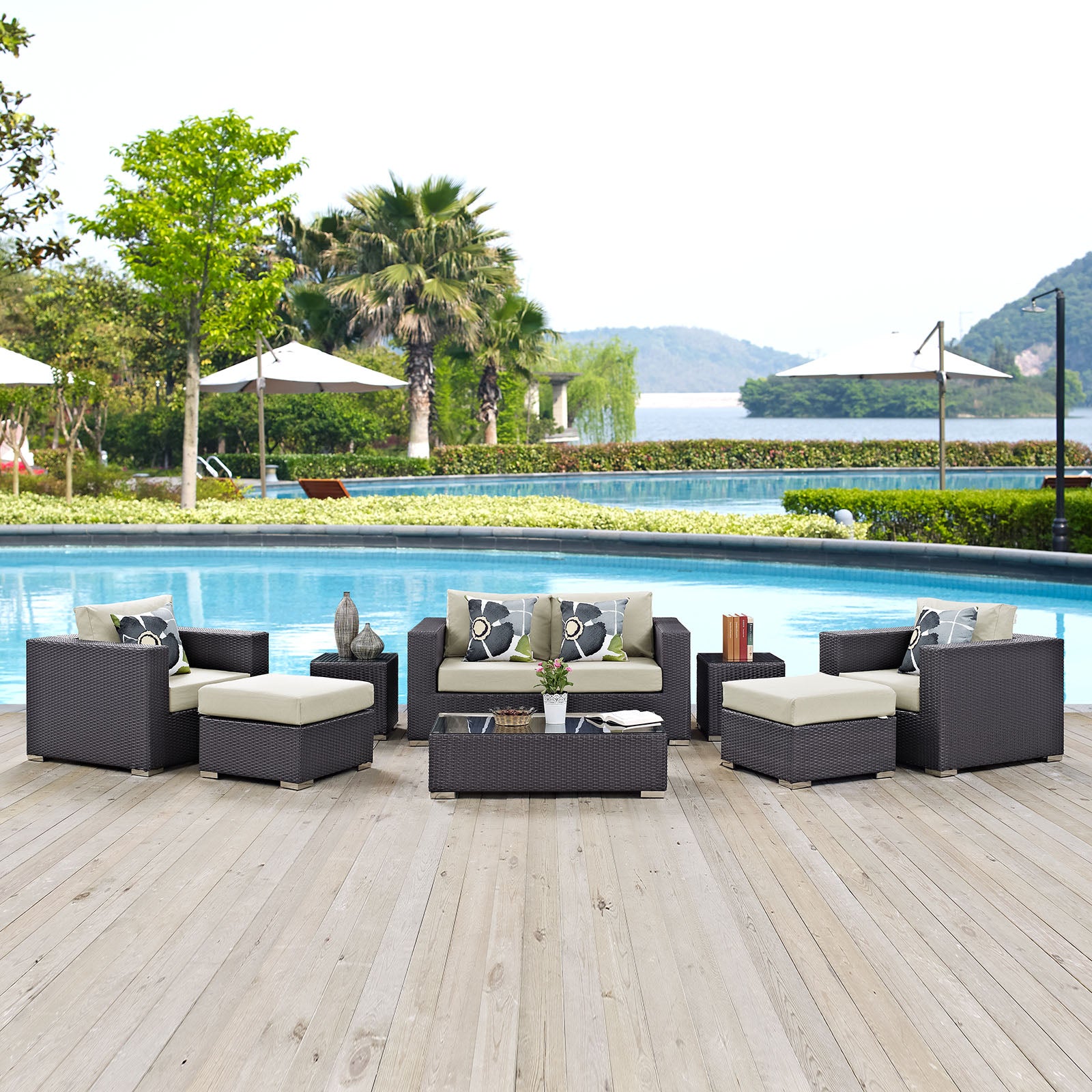 Convene 8 Piece Outdoor Patio Sofa Set - East Shore Modern Home Furnishings