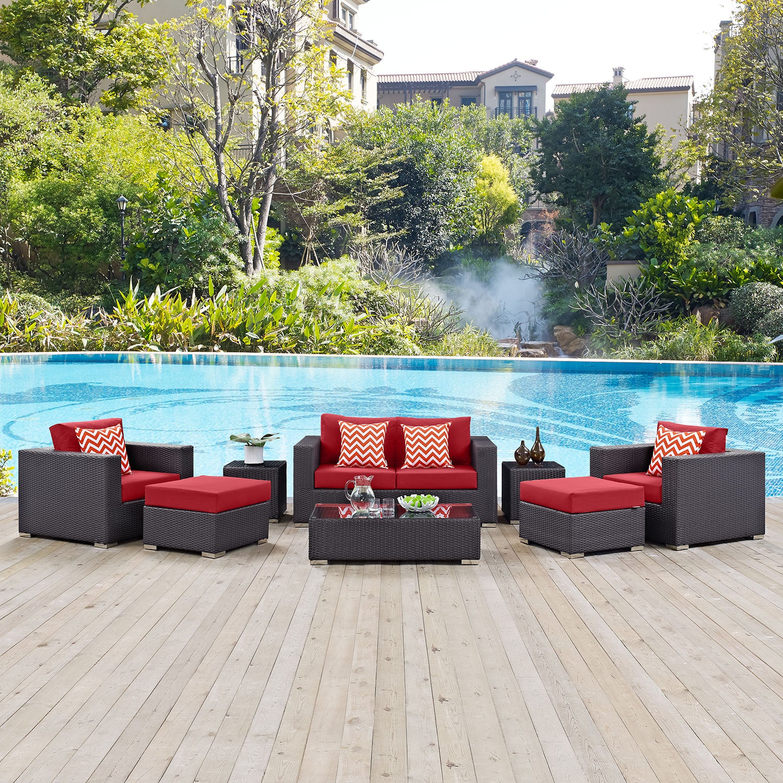 Convene 8 Piece Outdoor Patio Sofa Set - East Shore Modern Home Furnishings