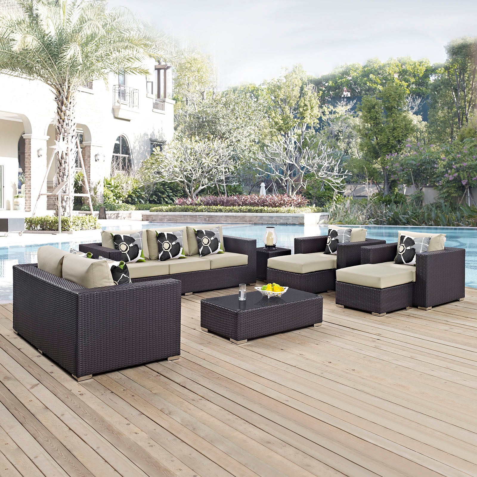 Convene 9 Piece Outdoor Patio Sofa Set - East Shore Modern Home Furnishings