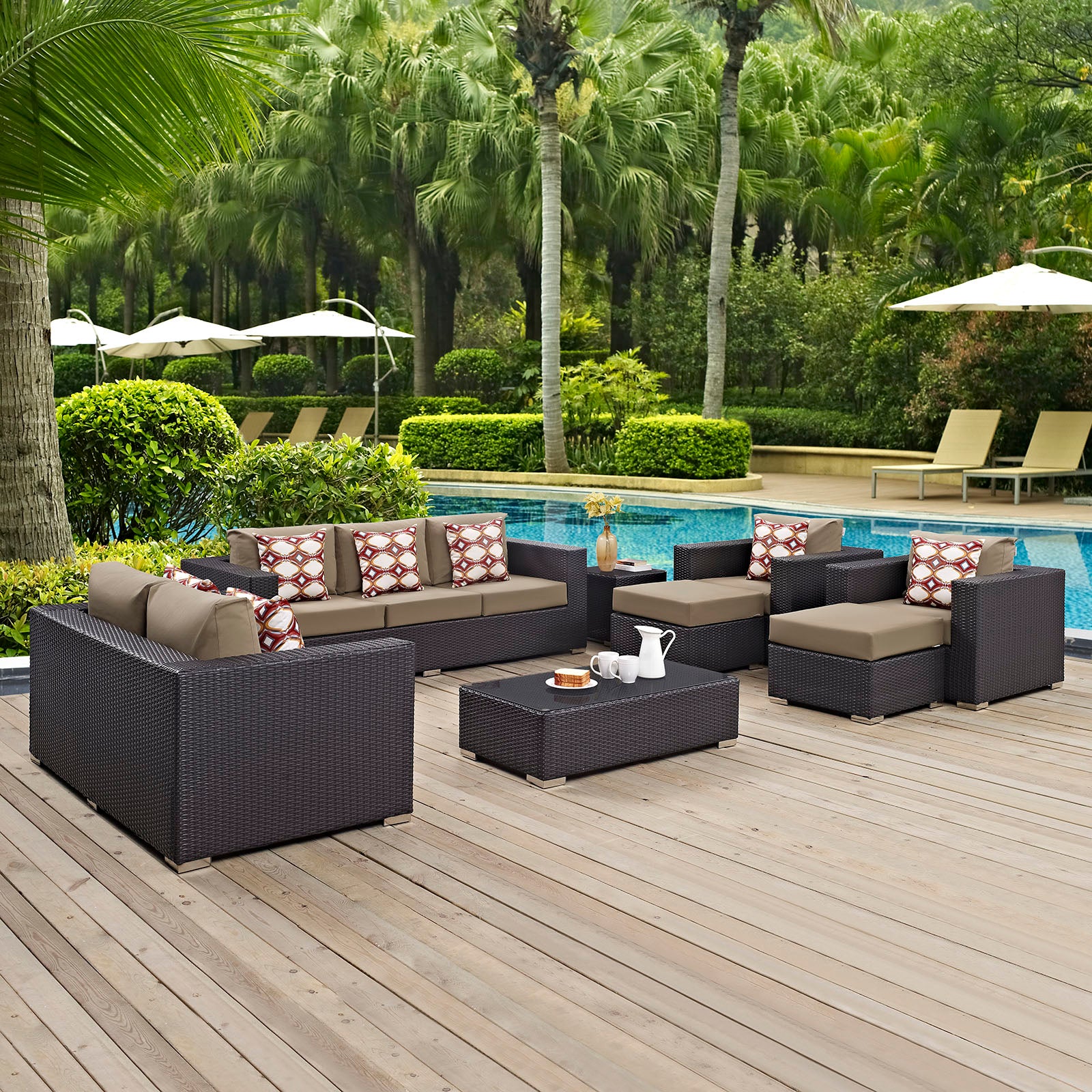Convene 9 Piece Outdoor Patio Sofa Set