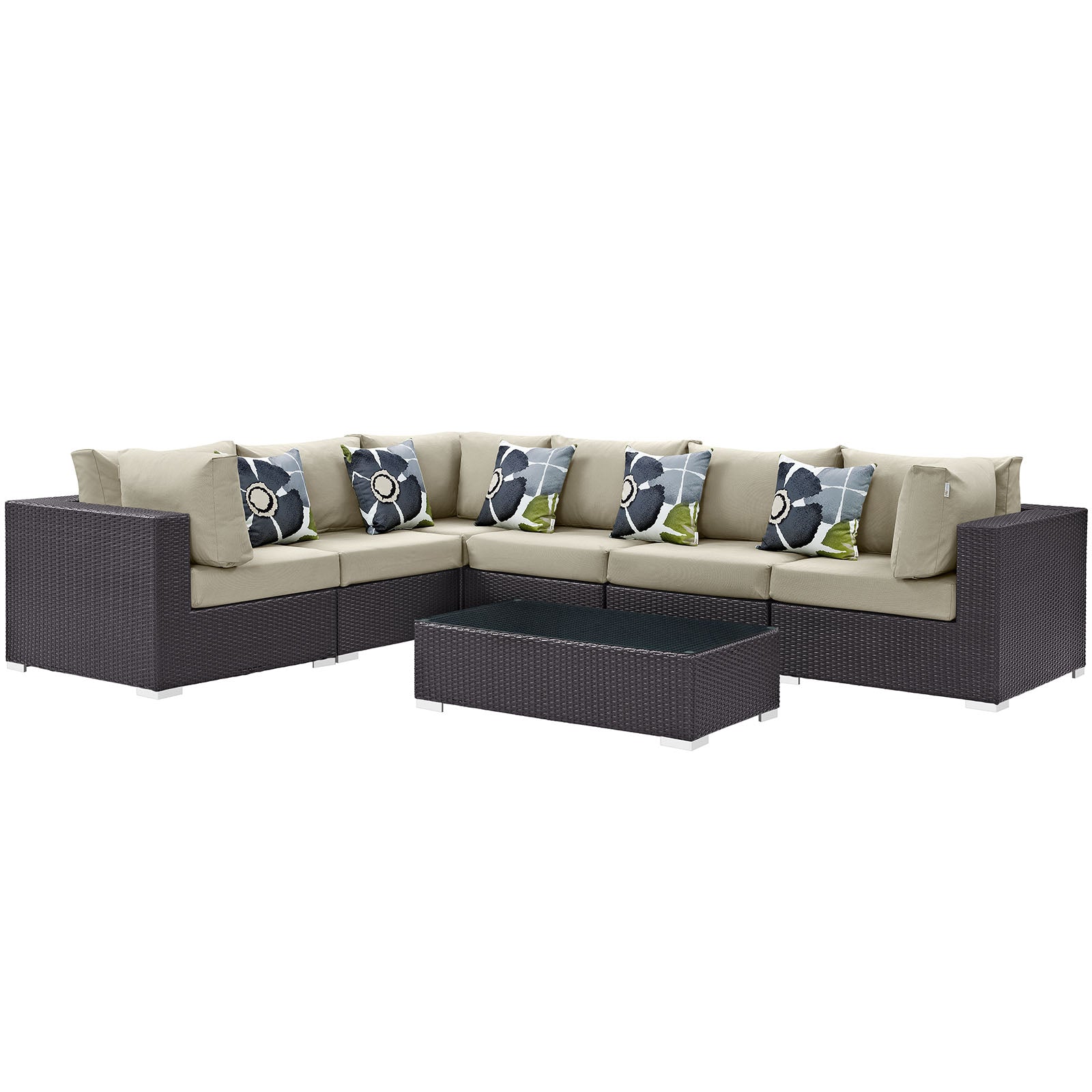 Convene 7 Piece Outdoor Patio Sectional Set - East Shore Modern Home Furnishings