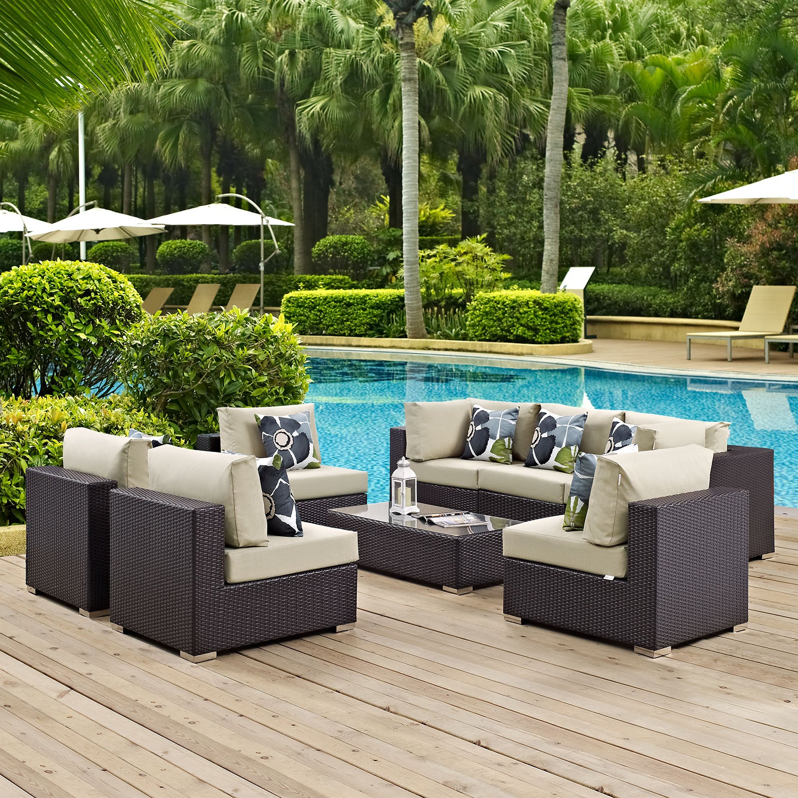 Convene 8 Piece Outdoor Patio Sectional Set - East Shore Modern Home Furnishings