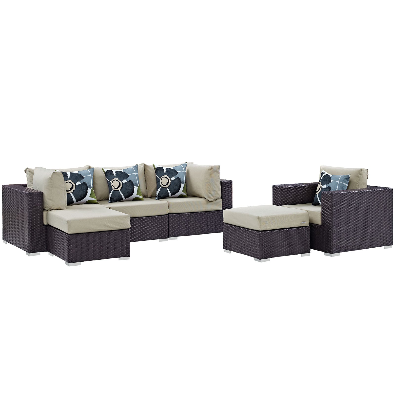 Convene 6 Piece Outdoor Patio Sectional Set - East Shore Modern Home Furnishings