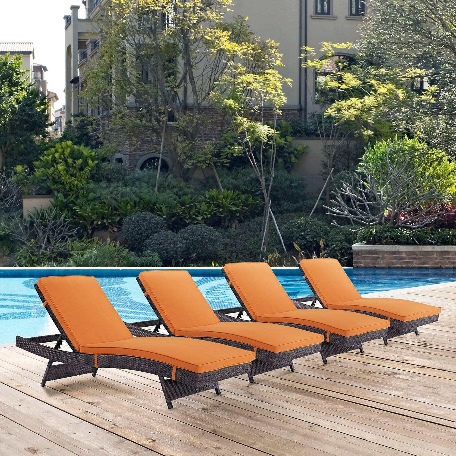 Convene Chaise Outdoor Patio Set of 4 - East Shore Modern Home Furnishings