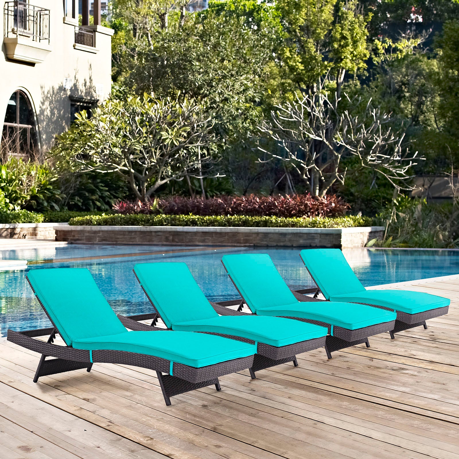 Convene Chaise Outdoor Patio Set of 4 - East Shore Modern Home Furnishings