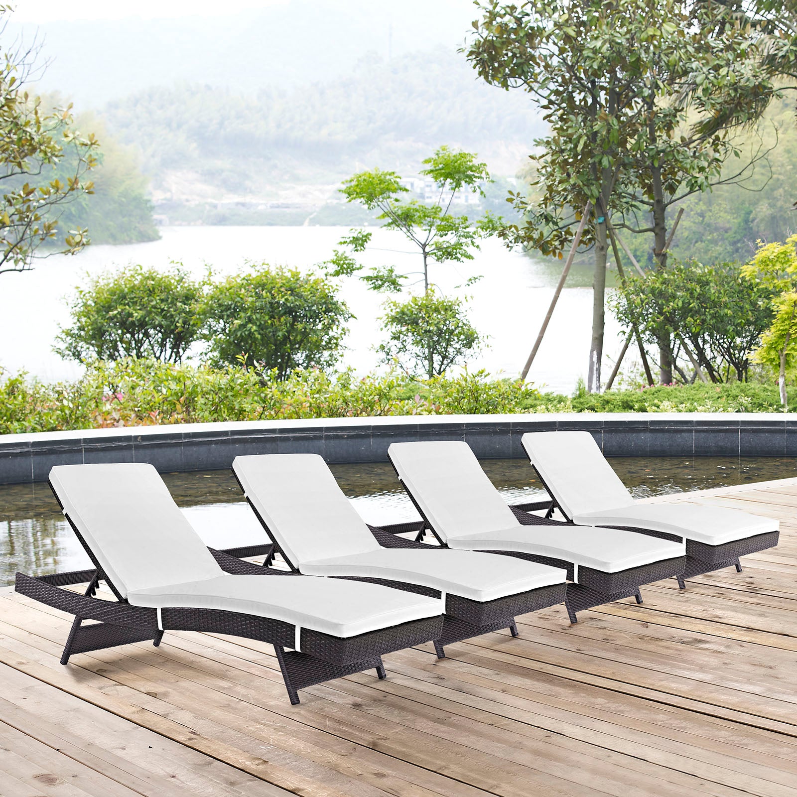 Convene Chaise Outdoor Patio Set of 4 - East Shore Modern Home Furnishings