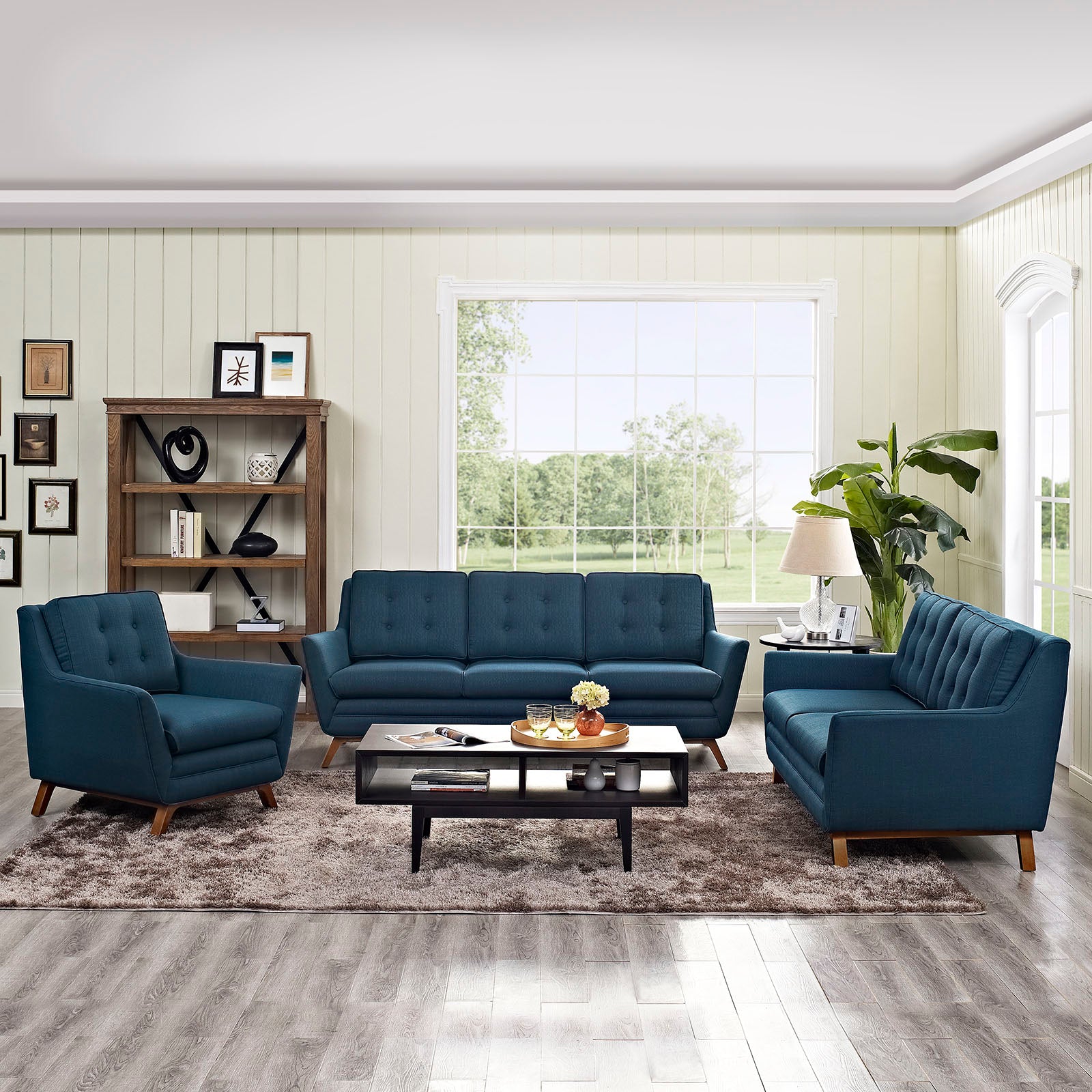 Beguile Living Room Set Upholstered Fabric Set of 3 - East Shore Modern Home Furnishings