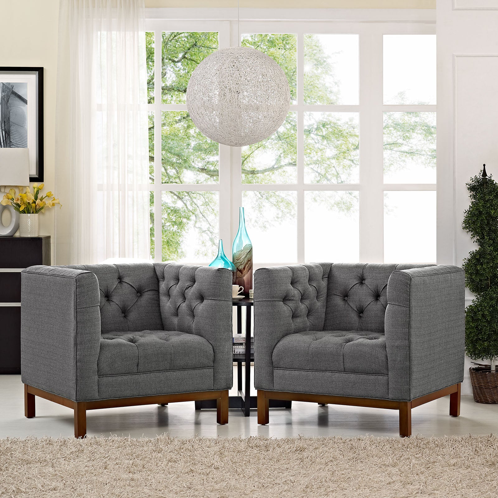 Panache Living Room Set Upholstered Fabric Set of 2 - East Shore Modern Home Furnishings