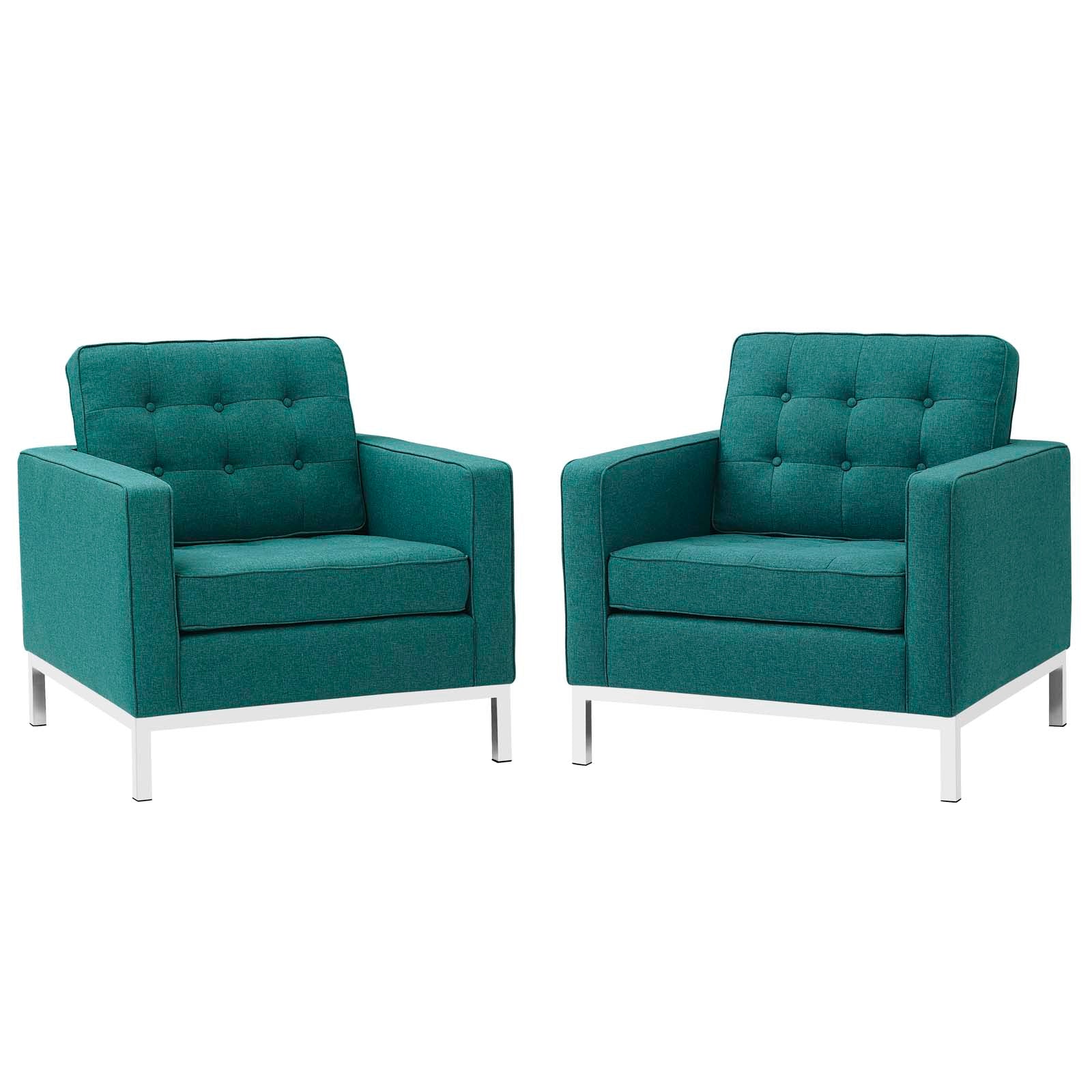 Loft Armchairs Upholstered Fabric Set of 2 - East Shore Modern Home Furnishings