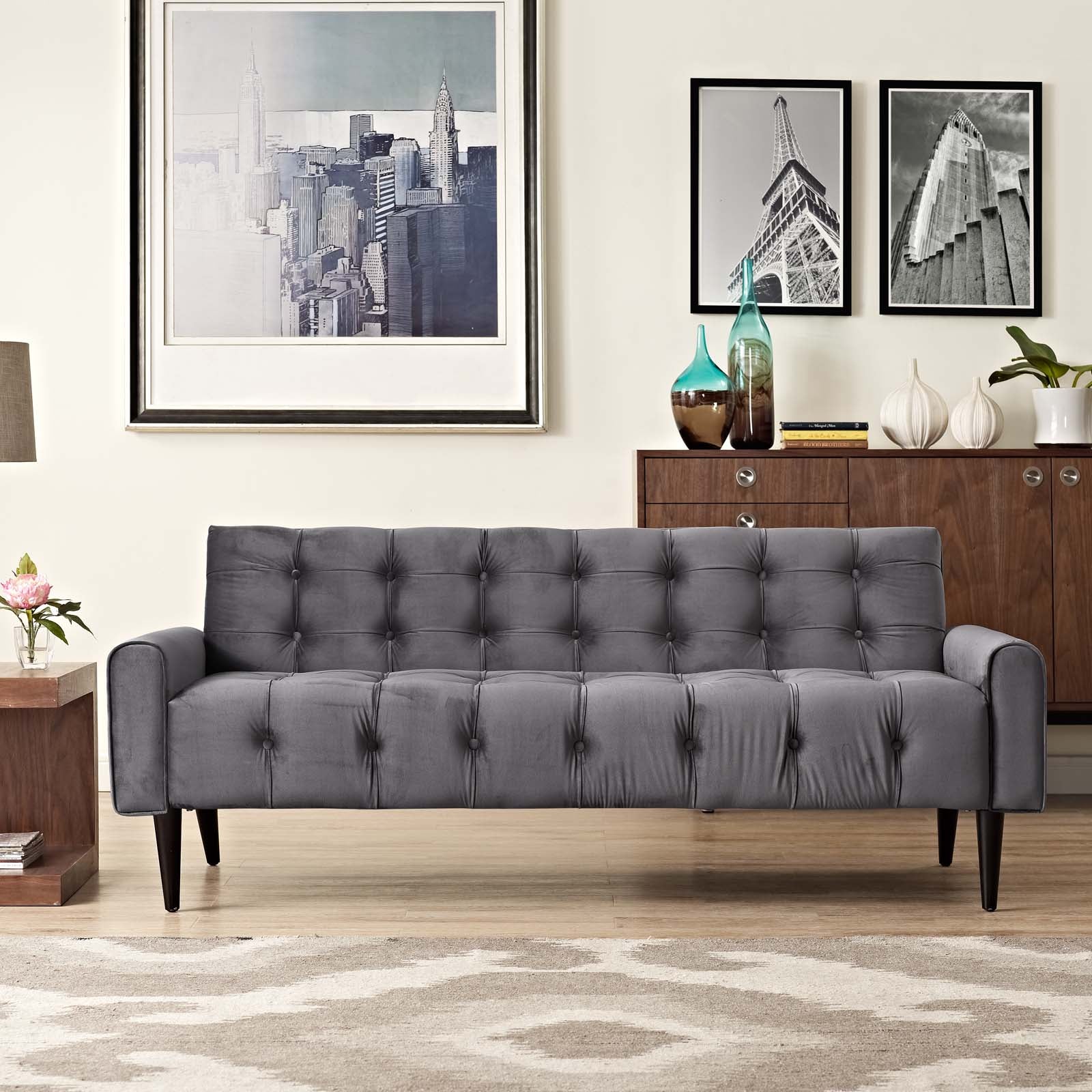 Delve Performance Velvet Sofa - East Shore Modern Home Furnishings