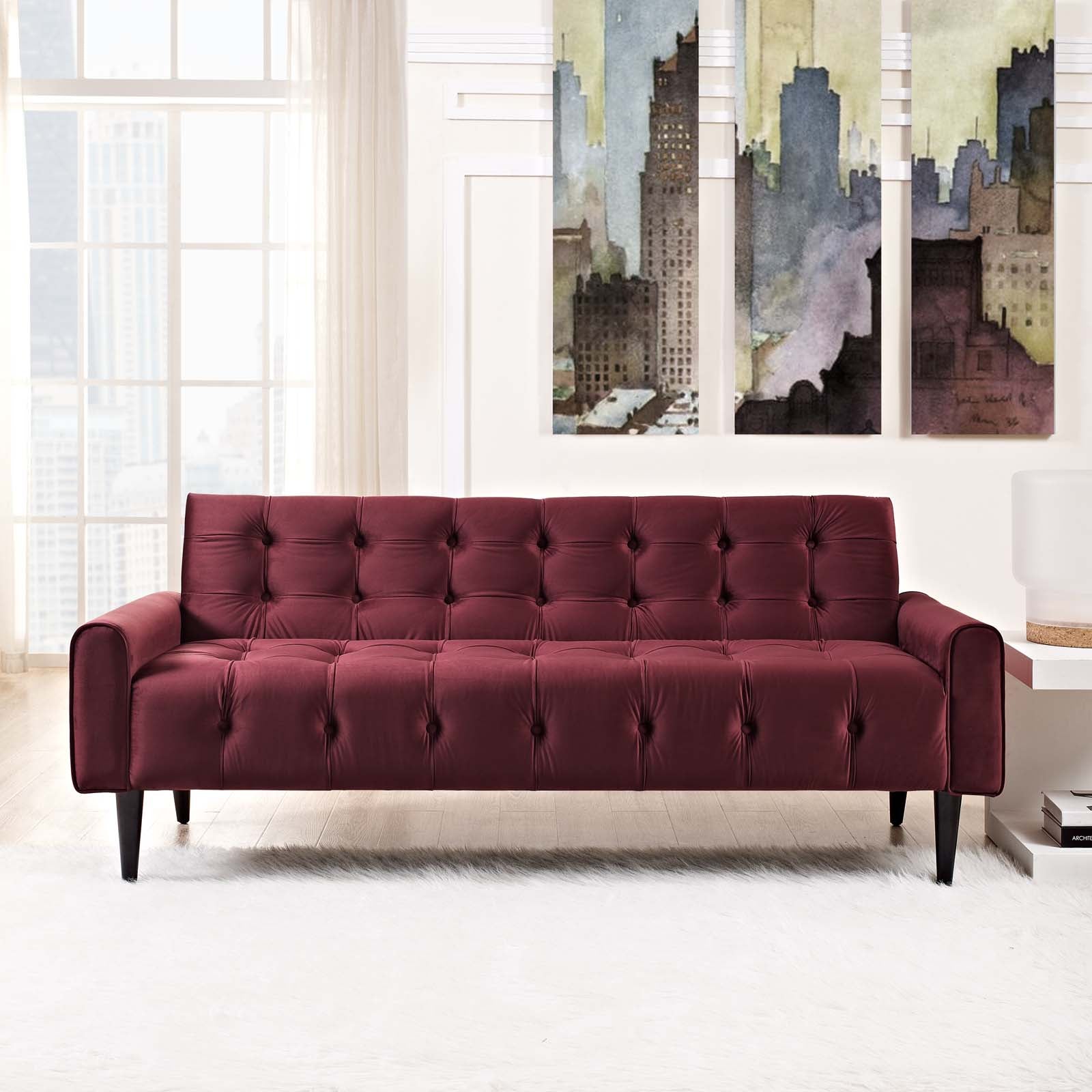 Delve Performance Velvet Sofa - East Shore Modern Home Furnishings