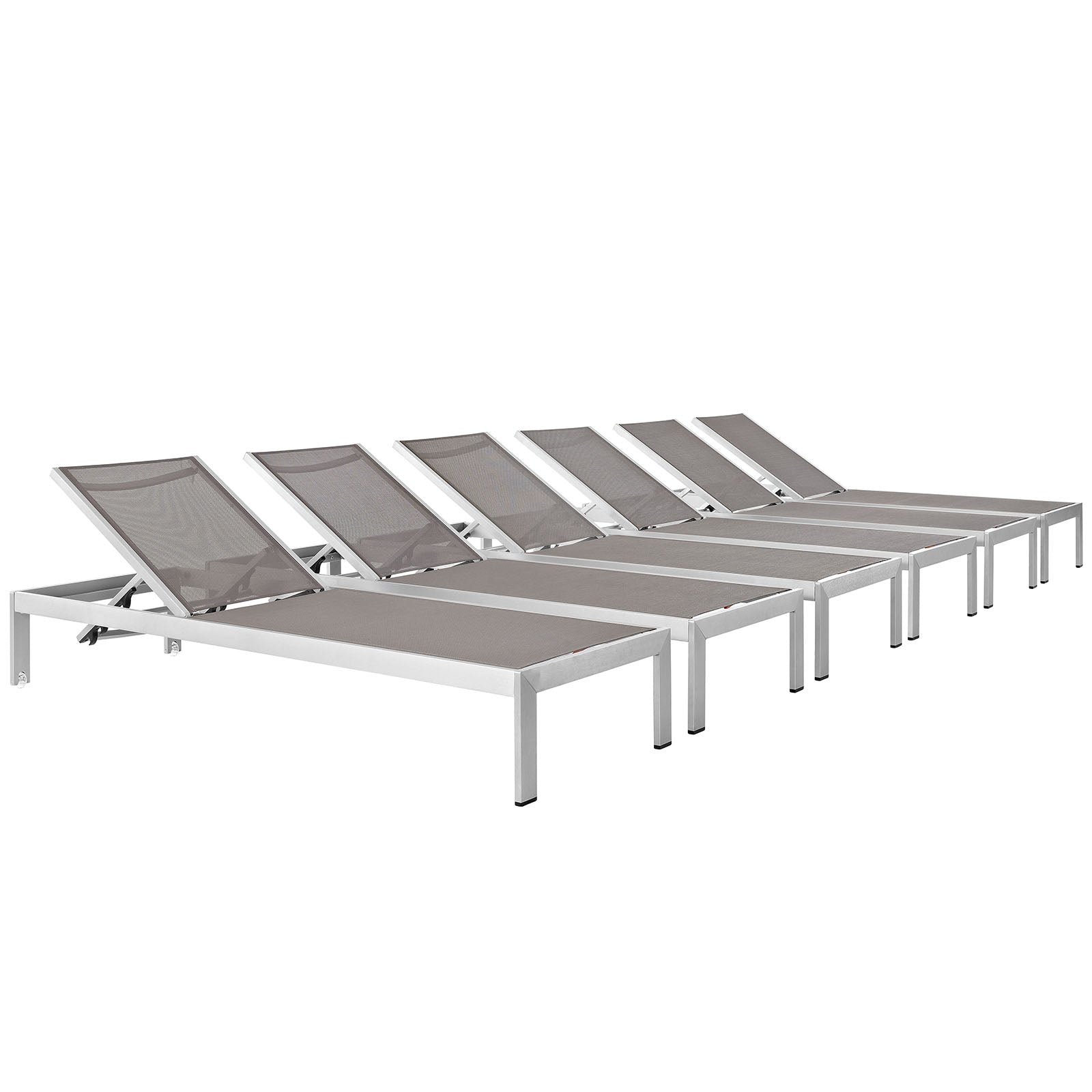 Shore Chaise Outdoor Patio Aluminum Set of 6 - East Shore Modern Home Furnishings