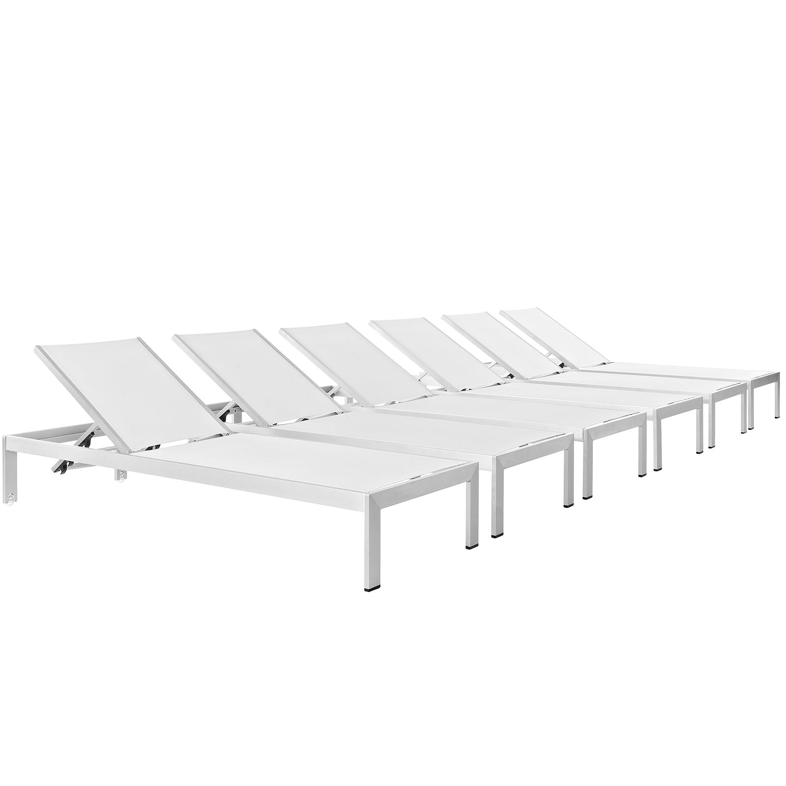 Shore Chaise Outdoor Patio Aluminum Set of 6 - East Shore Modern Home Furnishings