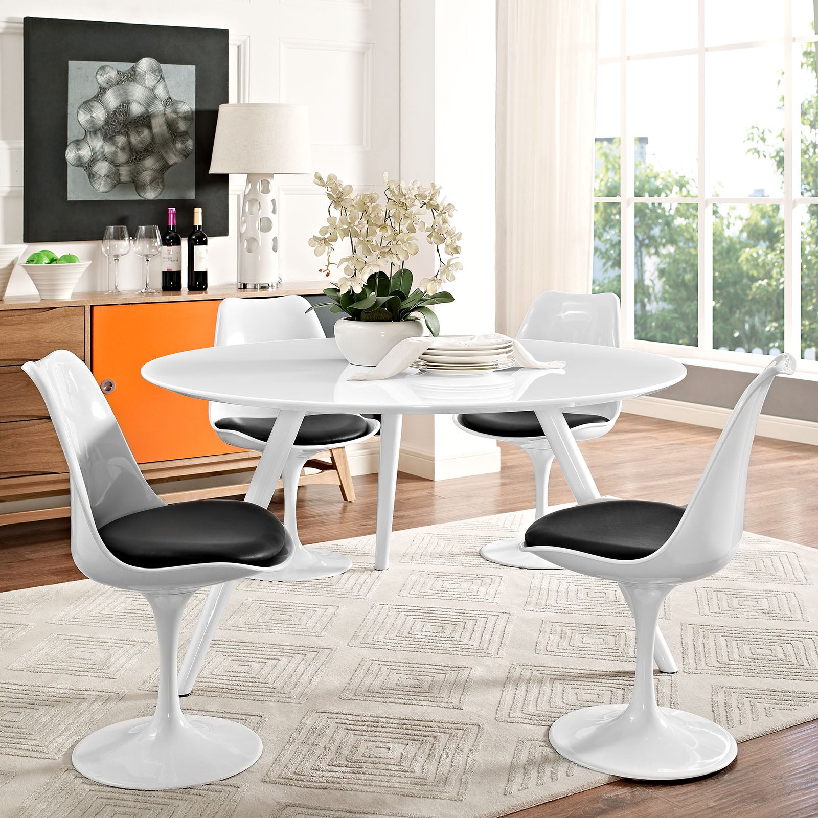 Lippa 54" Round Wood Top Dining Table with Tripod Base - East Shore Modern Home Furnishings